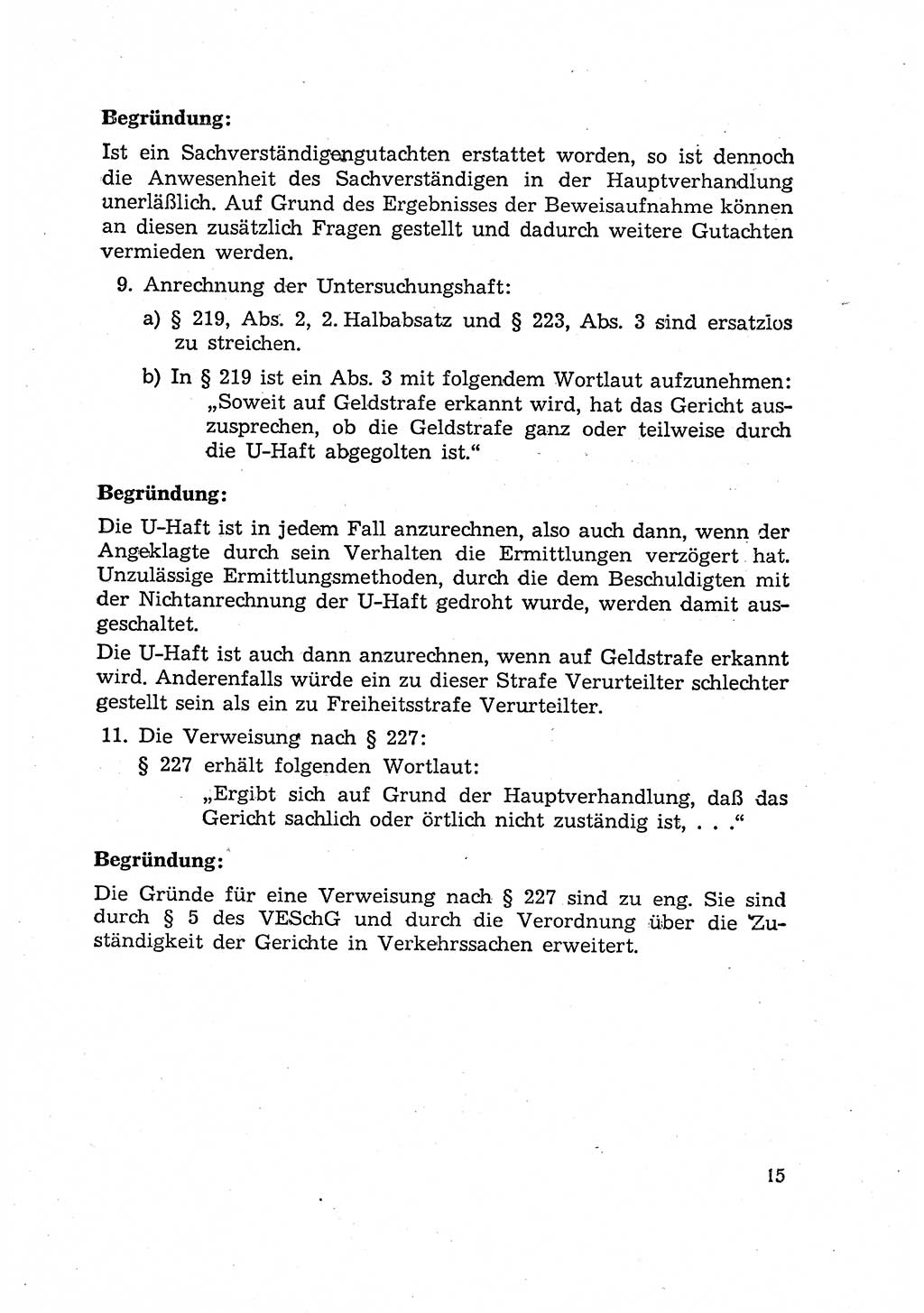 Bericht der Kommission zur Überprüfung der Anwendung der StPO (Strafprozeßordnung) [Deutsche Demokratische Republik (DDR)] 1956, Seite 15 (Ber. StPO DDR 1956, S. 15)