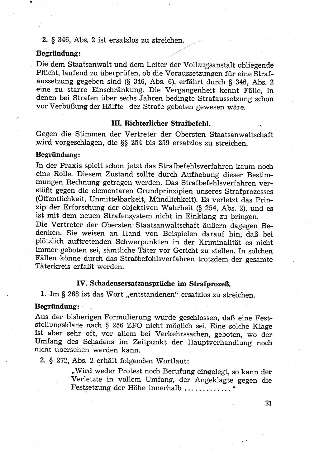 Bericht der Kommission zur Überprüfung der Anwendung der StPO (Strafprozeßordnung) [Deutsche Demokratische Republik (DDR)] 1956, Seite 21 (Ber. StPO DDR 1956, S. 21)