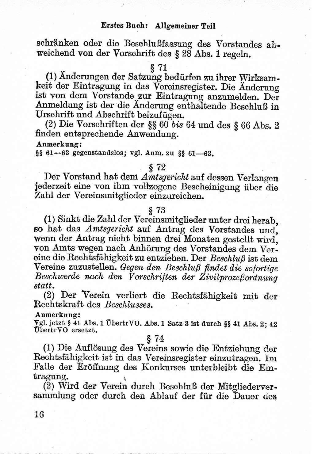 Bürgerliches Gesetzbuch (BGB) nebst wichtigen Nebengesetzen [Deutsche Demokratische Republik (DDR)] 1956, Seite 16 (BGB Nebenges. DDR 1956, S. 16)