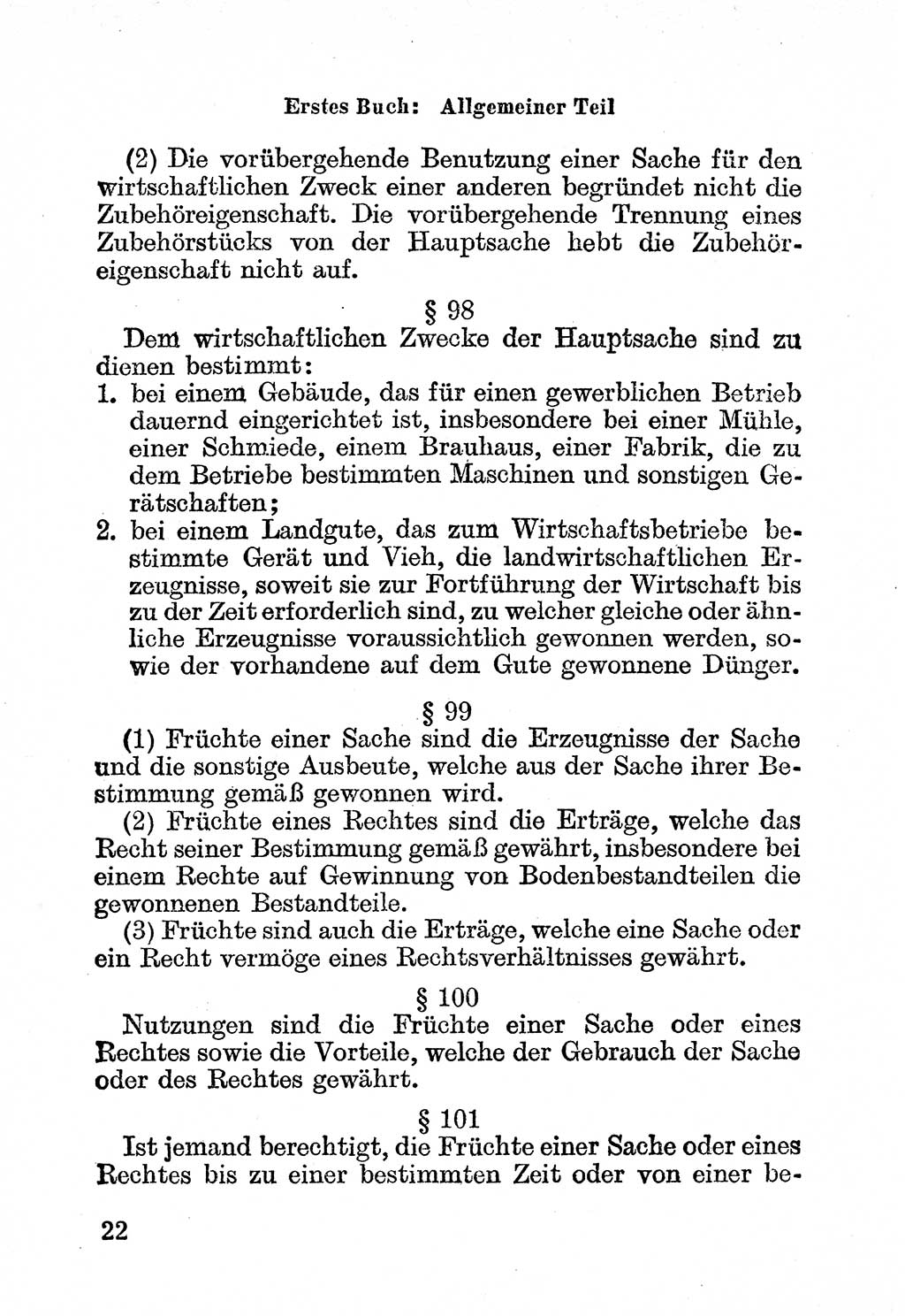 Bürgerliches Gesetzbuch (BGB) nebst wichtigen Nebengesetzen [Deutsche Demokratische Republik (DDR)] 1956, Seite 22 (BGB Nebenges. DDR 1956, S. 22)