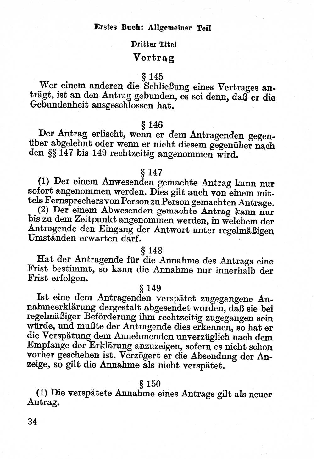 Bürgerliches Gesetzbuch (BGB) nebst wichtigen Nebengesetzen [Deutsche Demokratische Republik (DDR)] 1956, Seite 34 (BGB Nebenges. DDR 1956, S. 34)