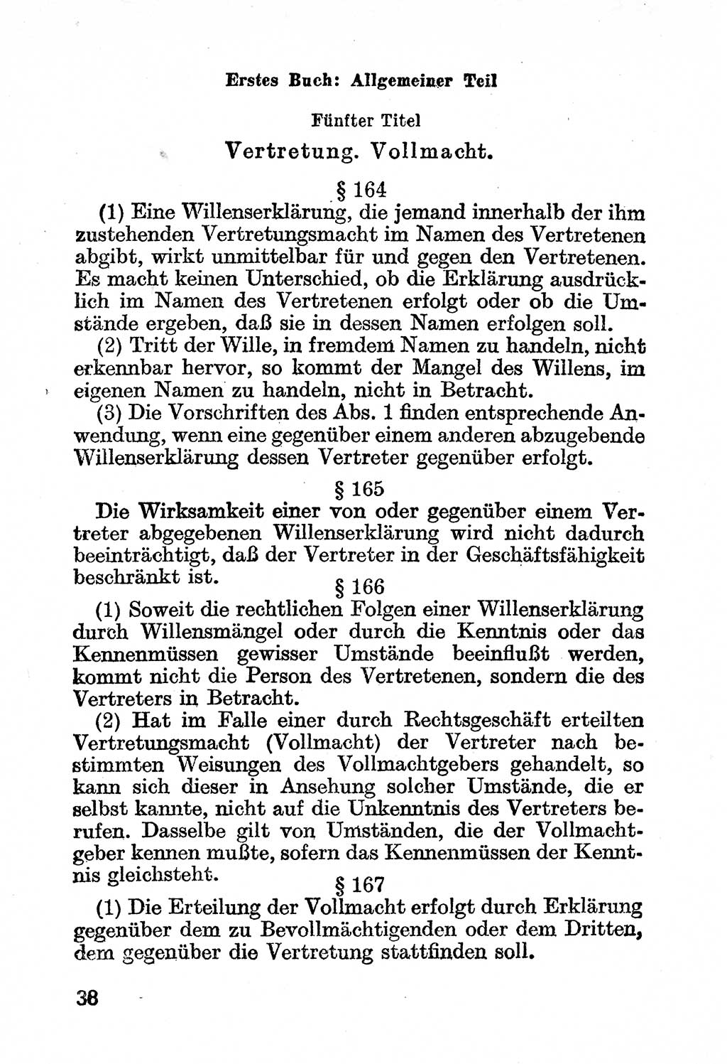 Bürgerliches Gesetzbuch (BGB) nebst wichtigen Nebengesetzen [Deutsche Demokratische Republik (DDR)] 1956, Seite 38 (BGB Nebenges. DDR 1956, S. 38)