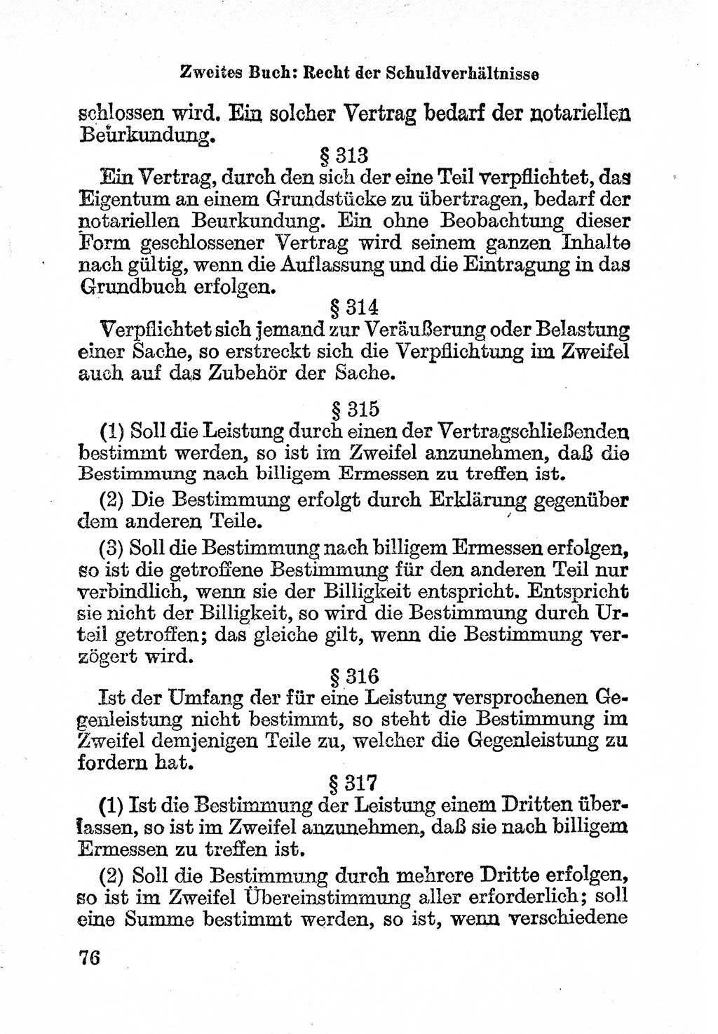Bürgerliches Gesetzbuch (BGB) nebst wichtigen Nebengesetzen [Deutsche Demokratische Republik (DDR)] 1956, Seite 76 (BGB Nebenges. DDR 1956, S. 76)