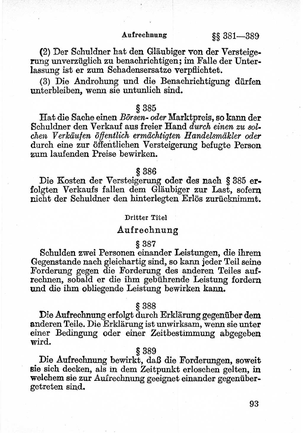 Bürgerliches Gesetzbuch (BGB) nebst wichtigen Nebengesetzen [Deutsche Demokratische Republik (DDR)] 1956, Seite 93 (BGB Nebenges. DDR 1956, S. 93)