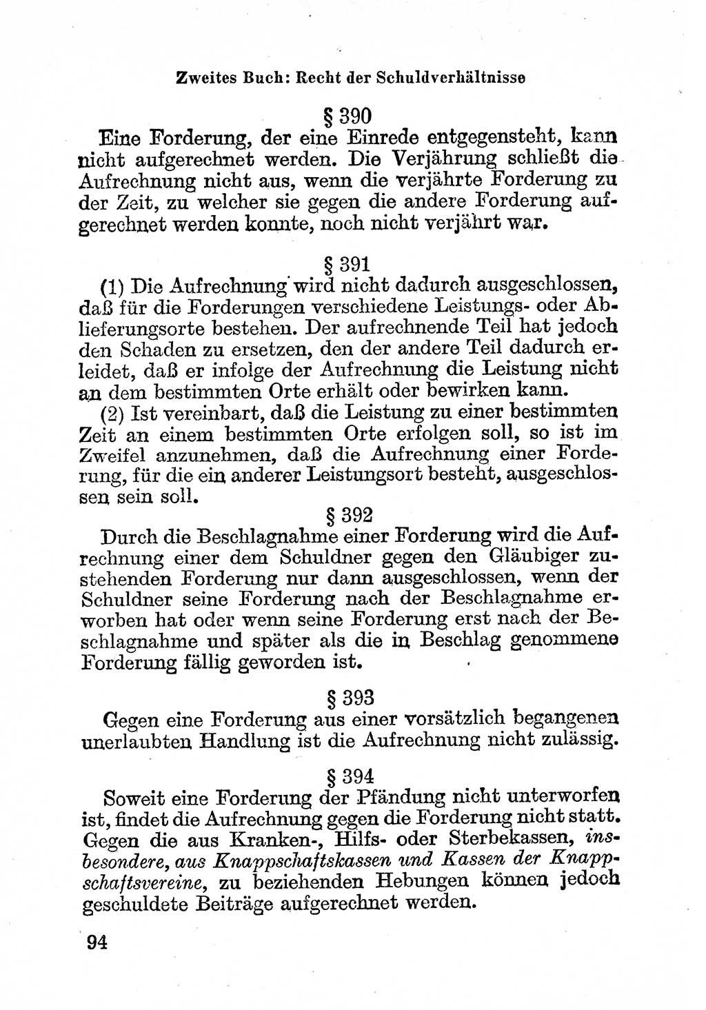 Bürgerliches Gesetzbuch (BGB) nebst wichtigen Nebengesetzen [Deutsche Demokratische Republik (DDR)] 1956, Seite 94 (BGB Nebenges. DDR 1956, S. 94)