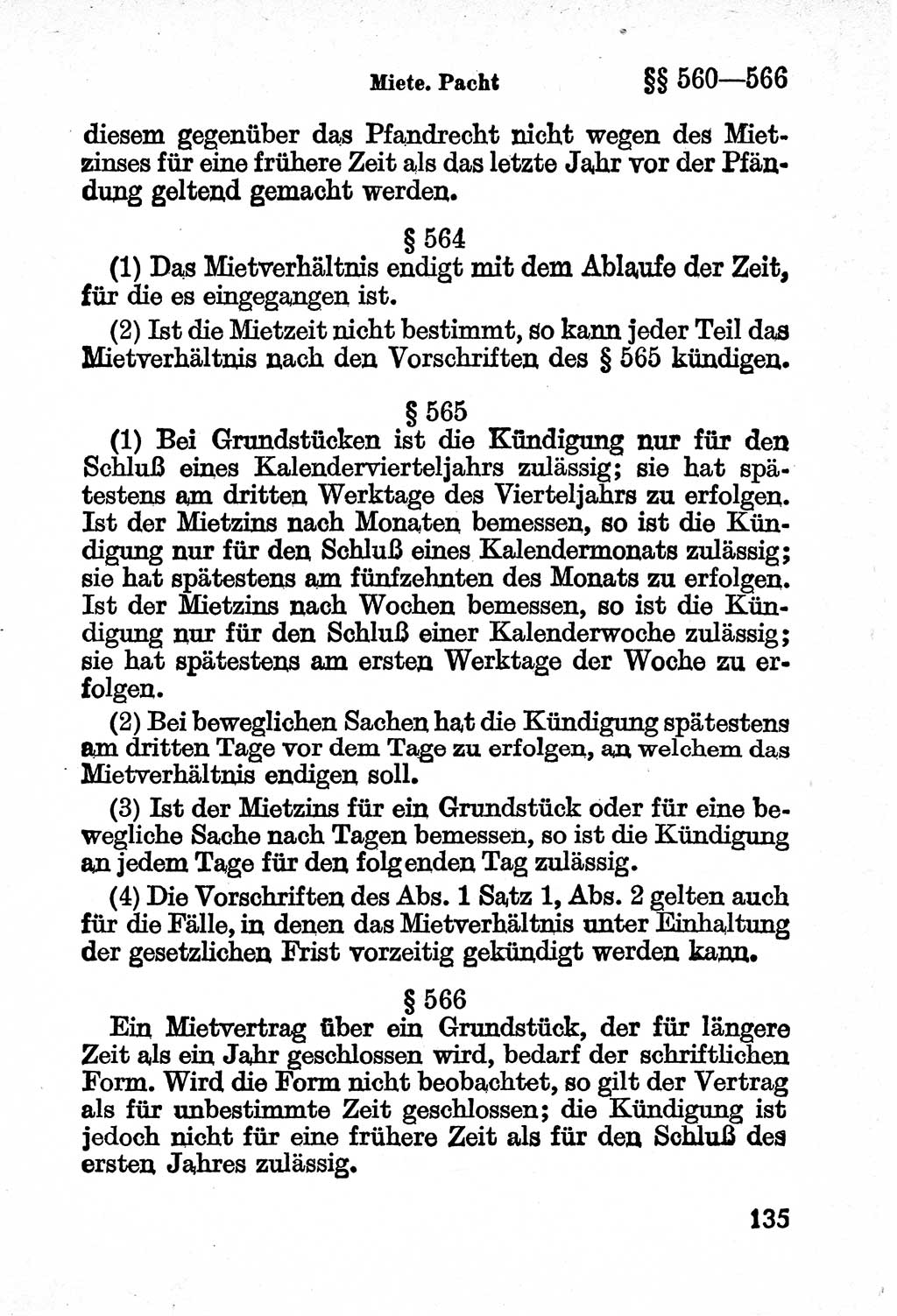 Bürgerliches Gesetzbuch (BGB) nebst wichtigen Nebengesetzen [Deutsche Demokratische Republik (DDR)] 1956, Seite 135 (BGB Nebenges. DDR 1956, S. 135)