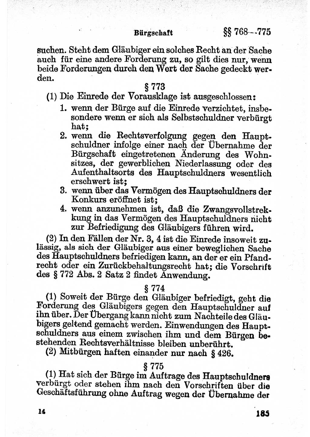 Bürgerliches Gesetzbuch (BGB) nebst wichtigen Nebengesetzen [Deutsche Demokratische Republik (DDR)] 1956, Seite 185 (BGB Nebenges. DDR 1956, S. 185)