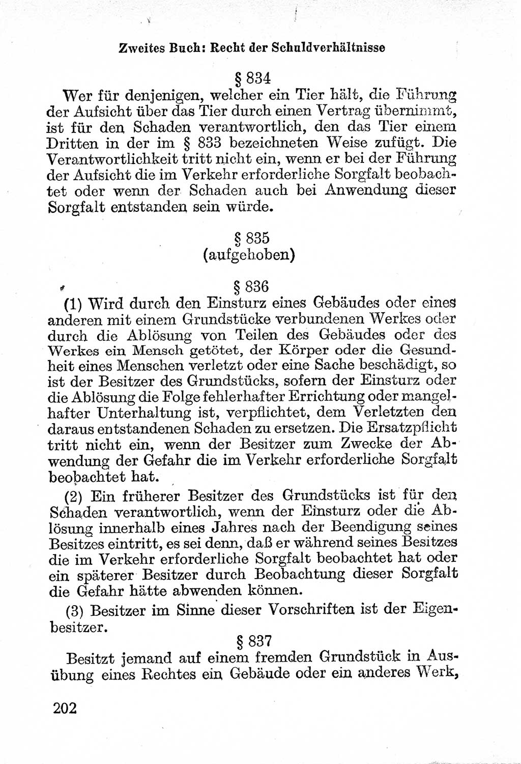Bürgerliches Gesetzbuch (BGB) nebst wichtigen Nebengesetzen [Deutsche Demokratische Republik (DDR)] 1956, Seite 202 (BGB Nebenges. DDR 1956, S. 202)