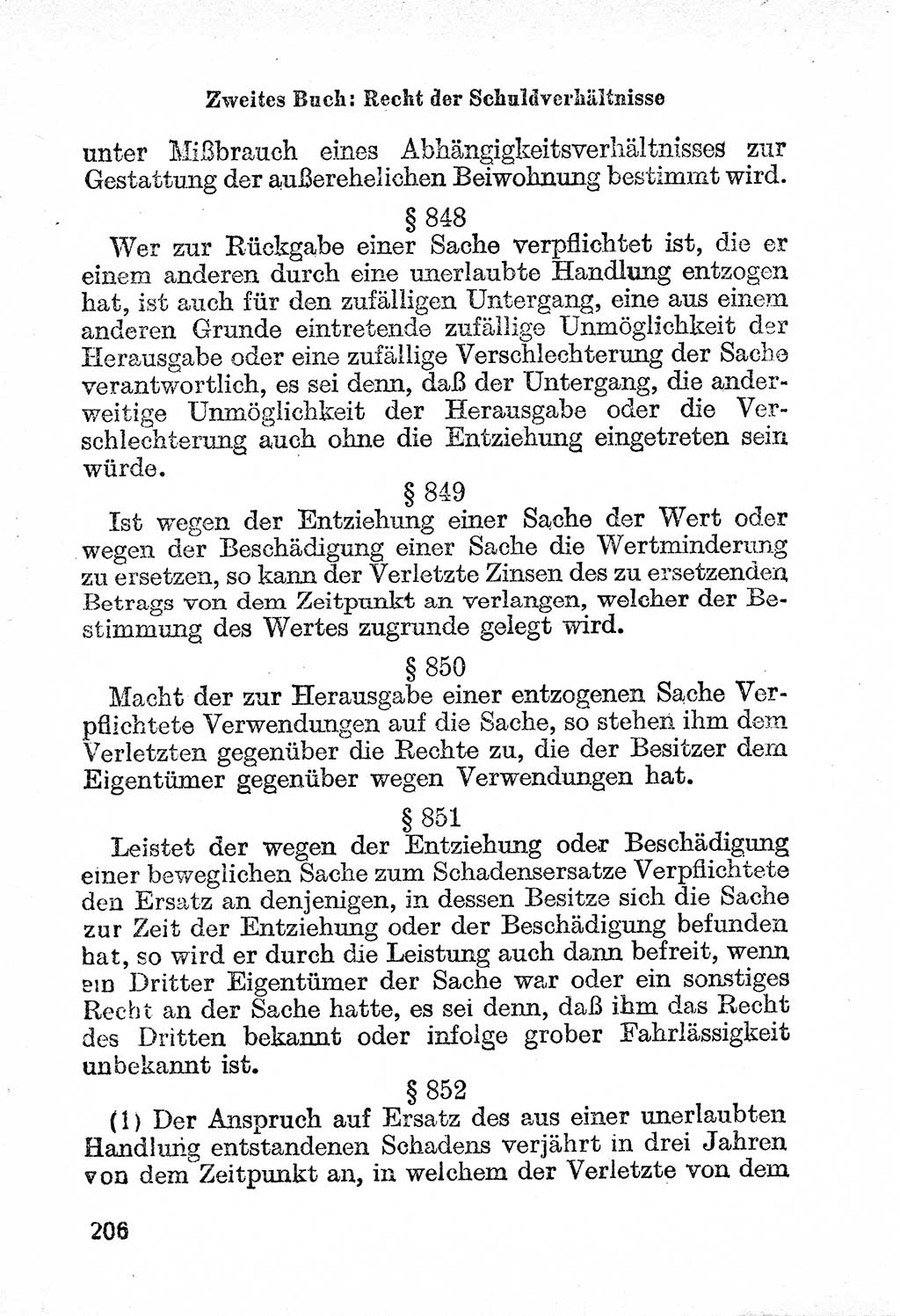 Bürgerliches Gesetzbuch (BGB) nebst wichtigen Nebengesetzen [Deutsche Demokratische Republik (DDR)] 1956, Seite 206 (BGB Nebenges. DDR 1956, S. 206)