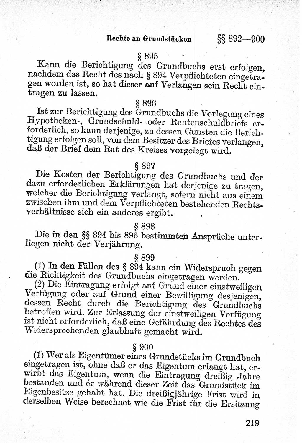 Bürgerliches Gesetzbuch (BGB) nebst wichtigen Nebengesetzen [Deutsche Demokratische Republik (DDR)] 1956, Seite 219 (BGB Nebenges. DDR 1956, S. 219)