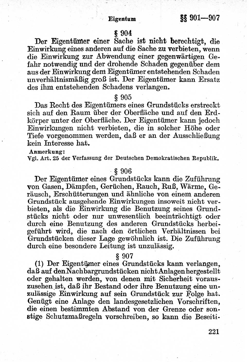 Bürgerliches Gesetzbuch (BGB) nebst wichtigen Nebengesetzen [Deutsche Demokratische Republik (DDR)] 1956, Seite 221 (BGB Nebenges. DDR 1956, S. 221)