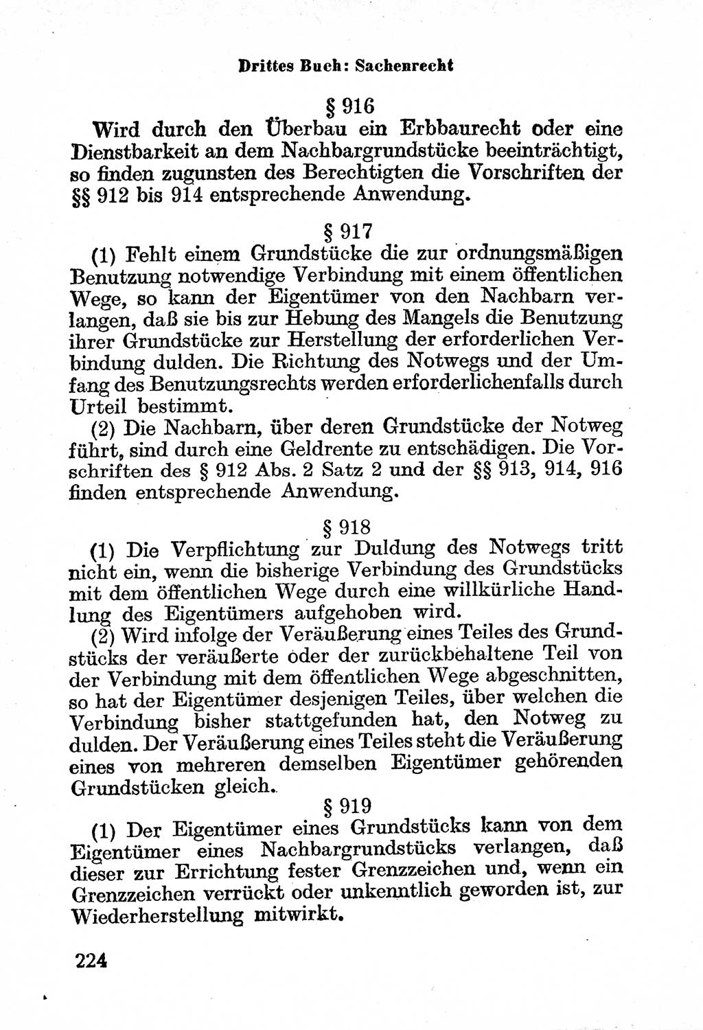 Bürgerliches Gesetzbuch (BGB) nebst wichtigen Nebengesetzen [Deutsche Demokratische Republik (DDR)] 1956, Seite 224 (BGB Nebenges. DDR 1956, S. 224)