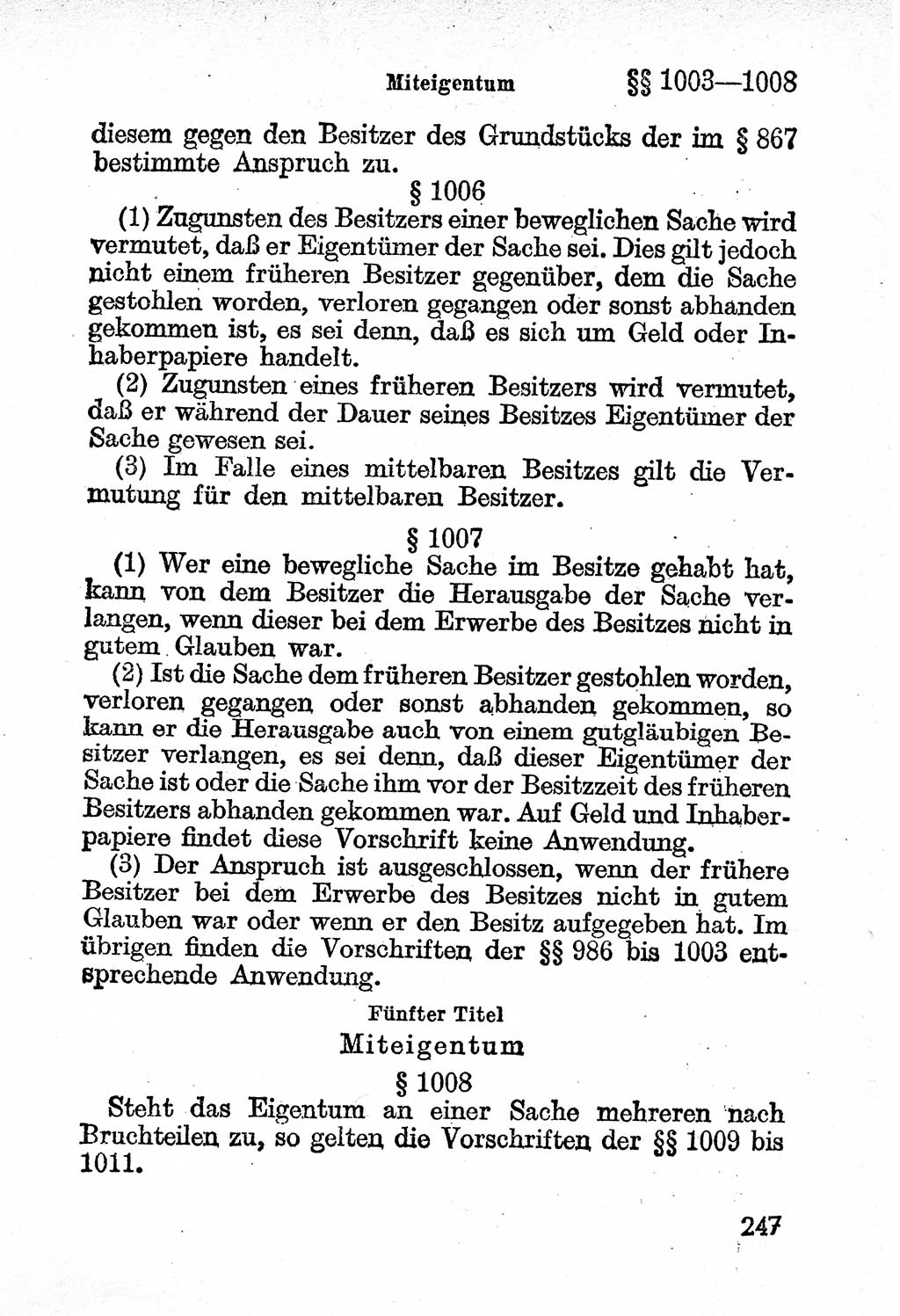 Bürgerliches Gesetzbuch (BGB) nebst wichtigen Nebengesetzen [Deutsche Demokratische Republik (DDR)] 1956, Seite 247 (BGB Nebenges. DDR 1956, S. 247)