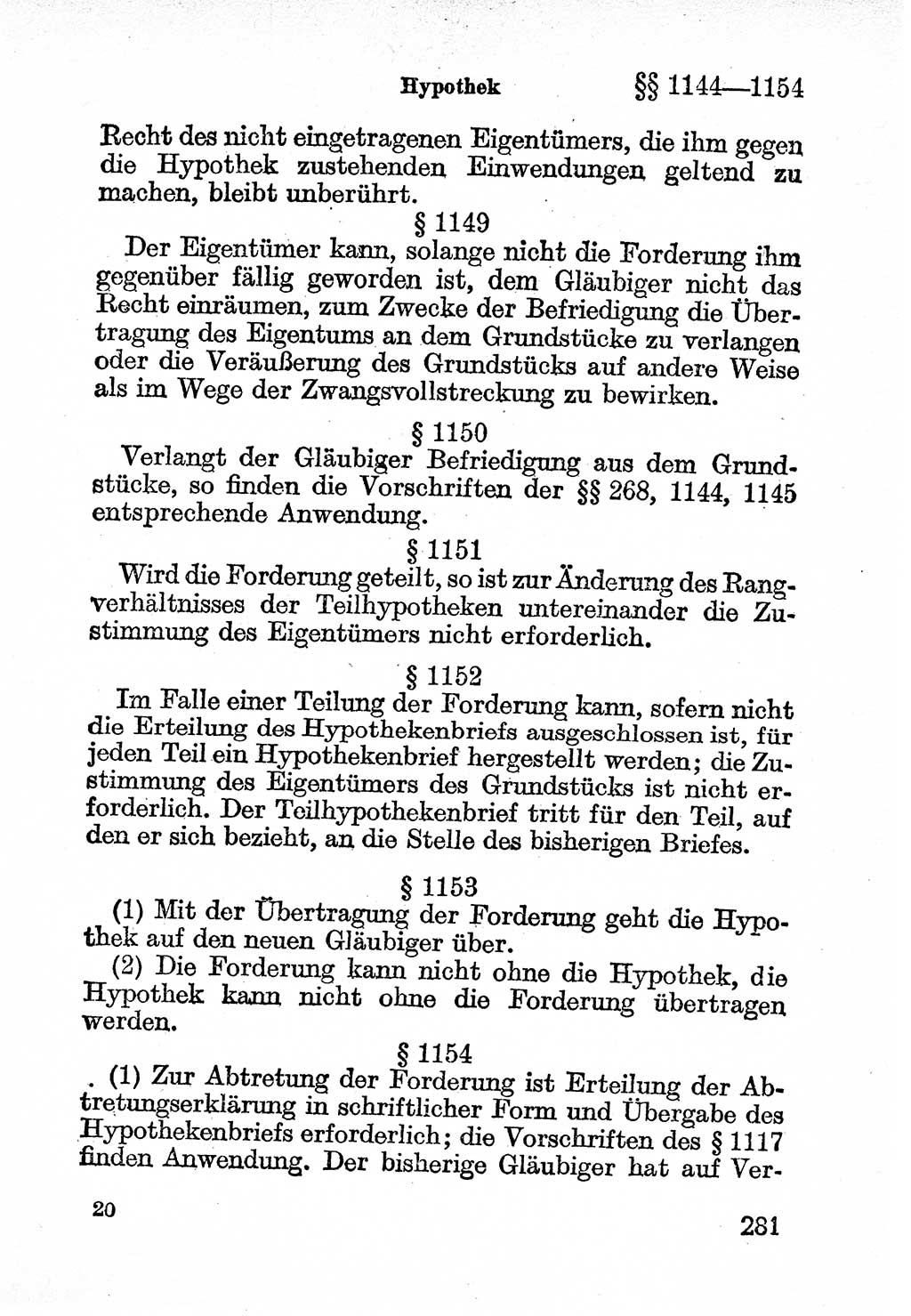 Bürgerliches Gesetzbuch (BGB) nebst wichtigen Nebengesetzen [Deutsche Demokratische Republik (DDR)] 1956, Seite 281 (BGB Nebenges. DDR 1956, S. 281)
