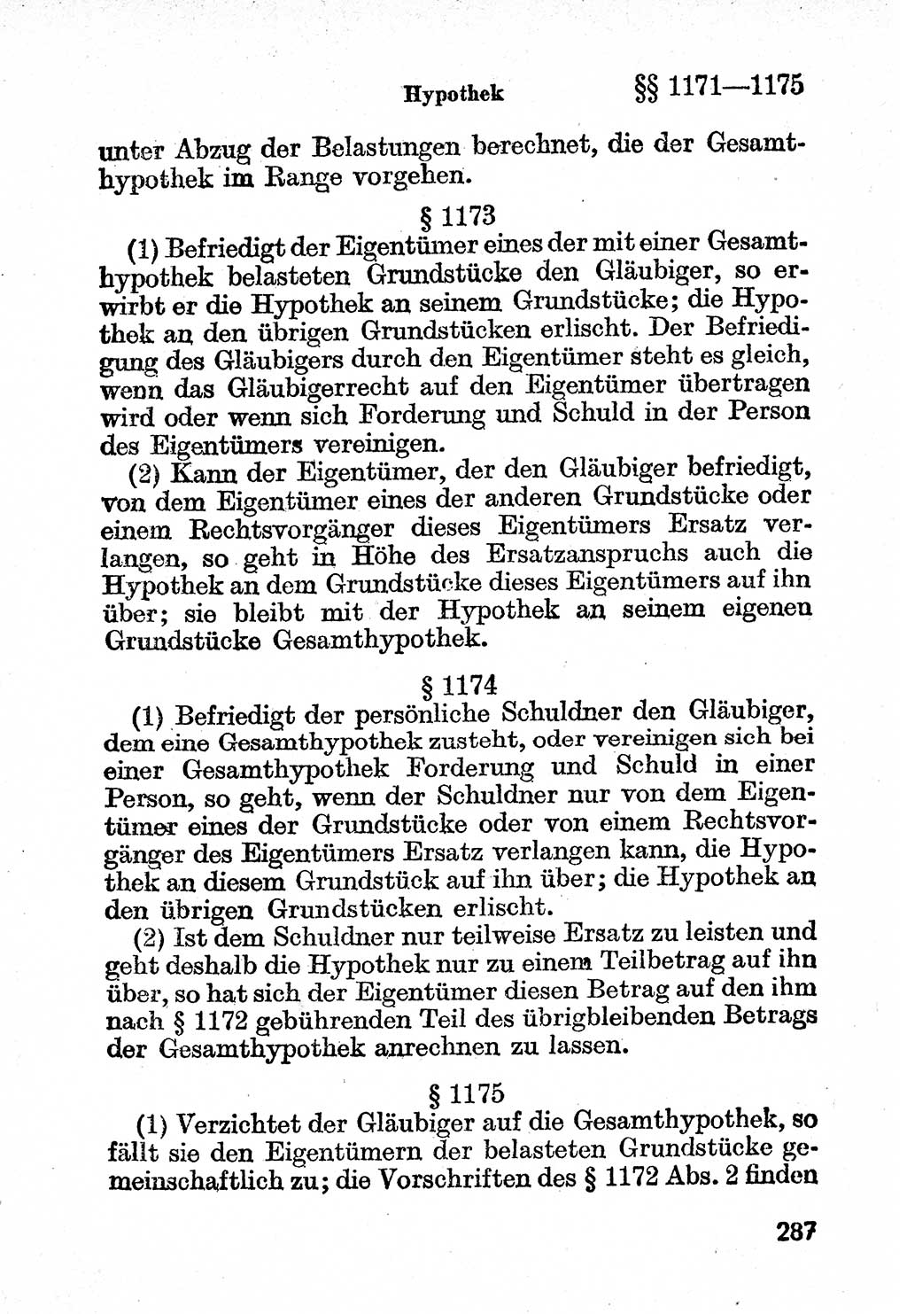 Bürgerliches Gesetzbuch (BGB) nebst wichtigen Nebengesetzen [Deutsche Demokratische Republik (DDR)] 1956, Seite 287 (BGB Nebenges. DDR 1956, S. 287)