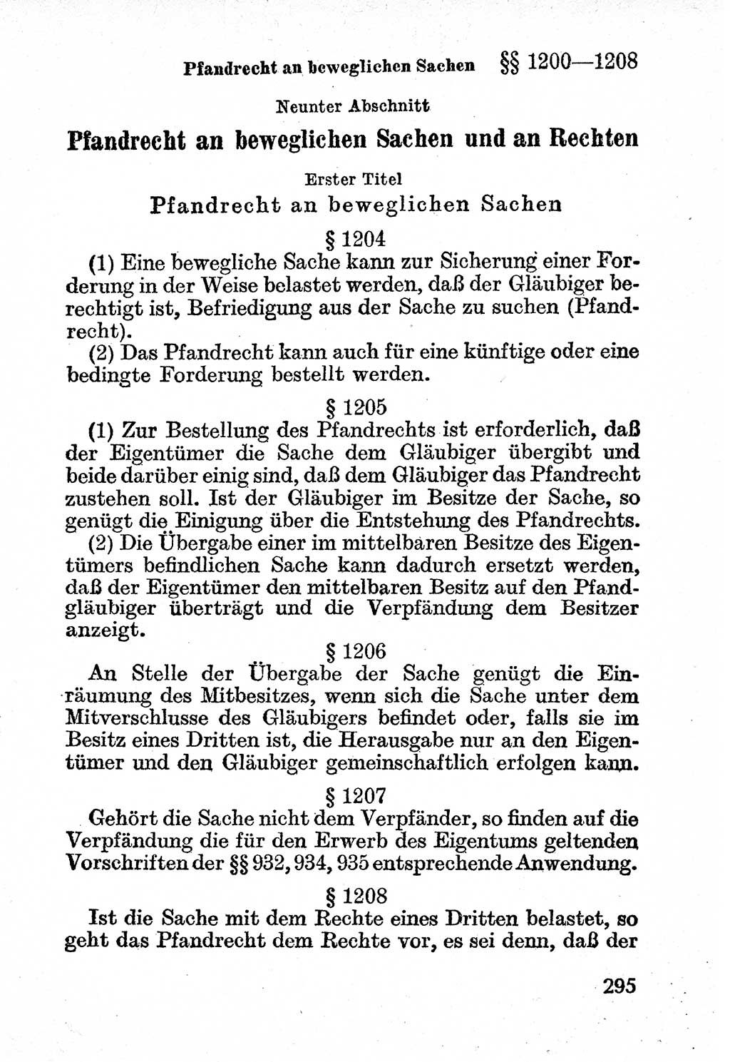 Bürgerliches Gesetzbuch (BGB) nebst wichtigen Nebengesetzen [Deutsche Demokratische Republik (DDR)] 1956, Seite 295 (BGB Nebenges. DDR 1956, S. 295)