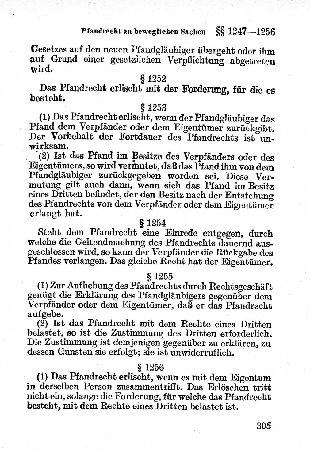 Bürgerliches Gesetzbuch (BGB) nebst wichtigen Nebengesetzen [Deutsche Demokratische Republik (DDR)] 1956, Seite 305 (BGB Nebenges. DDR 1956, S. 305)