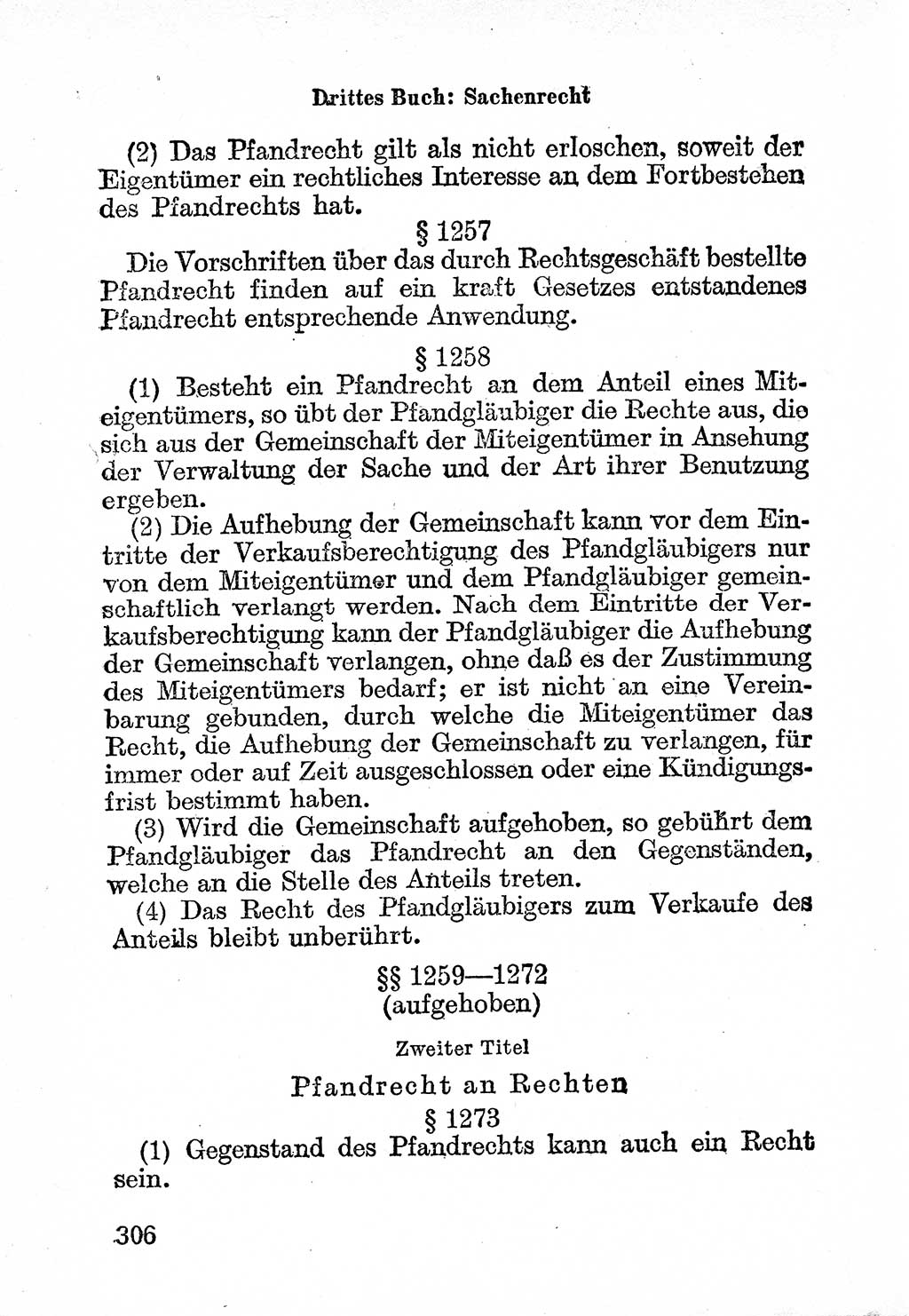 Bürgerliches Gesetzbuch (BGB) nebst wichtigen Nebengesetzen [Deutsche Demokratische Republik (DDR)] 1956, Seite 306 (BGB Nebenges. DDR 1956, S. 306)