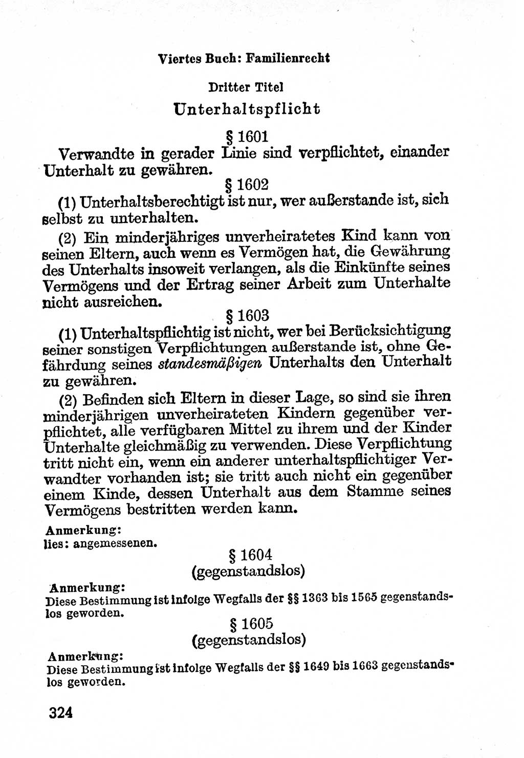 Bürgerliches Gesetzbuch (BGB) nebst wichtigen Nebengesetzen [Deutsche Demokratische Republik (DDR)] 1956, Seite 324 (BGB Nebenges. DDR 1956, S. 324)