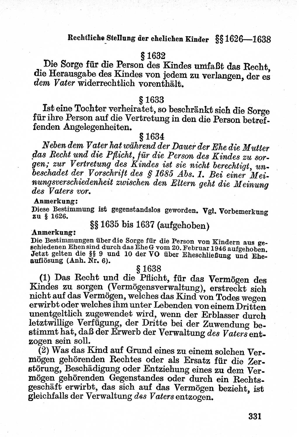 Bürgerliches Gesetzbuch (BGB) nebst wichtigen Nebengesetzen [Deutsche Demokratische Republik (DDR)] 1956, Seite 331 (BGB Nebenges. DDR 1956, S. 331)