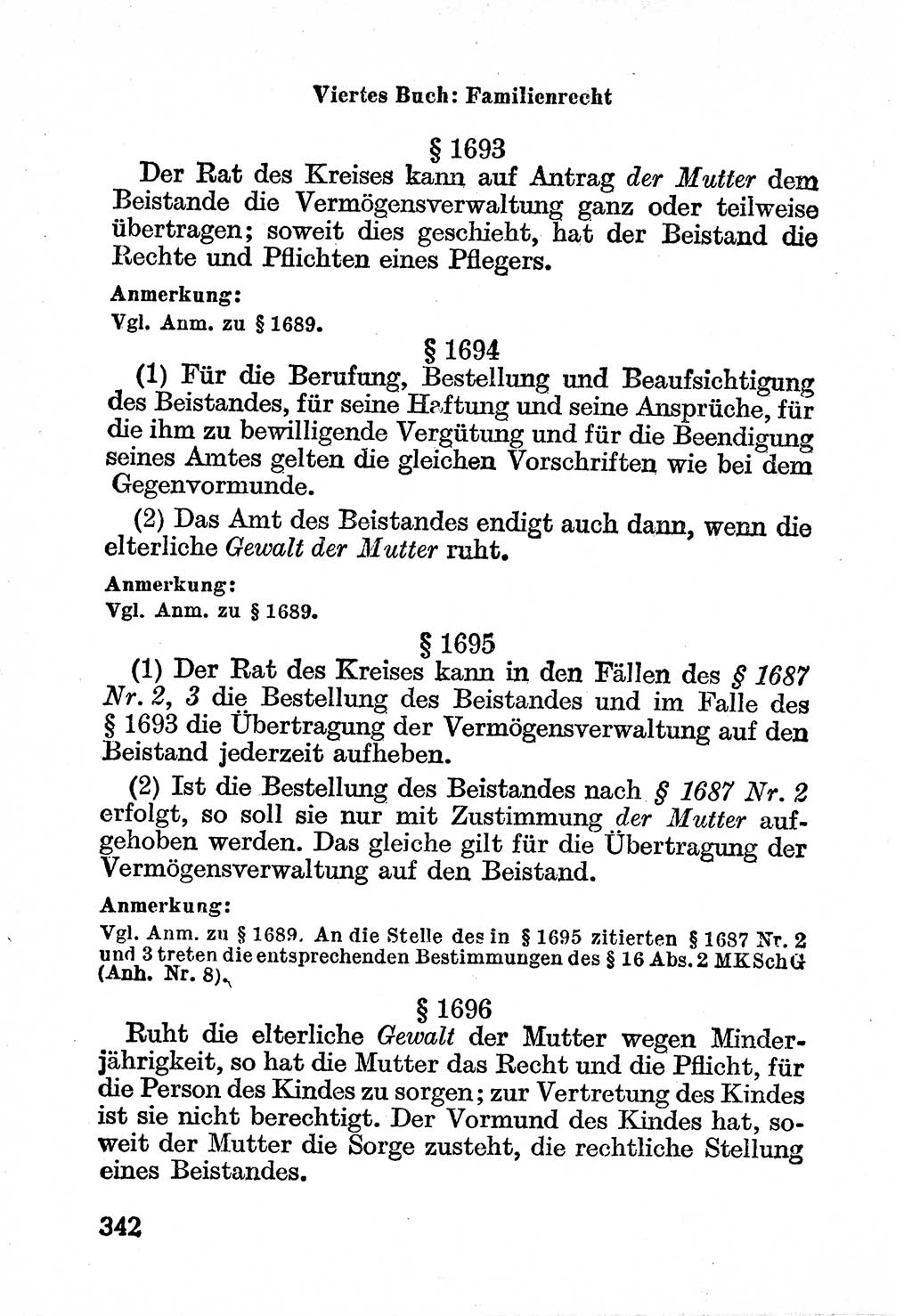 Bürgerliches Gesetzbuch (BGB) nebst wichtigen Nebengesetzen [Deutsche Demokratische Republik (DDR)] 1956, Seite 342 (BGB Nebenges. DDR 1956, S. 342)