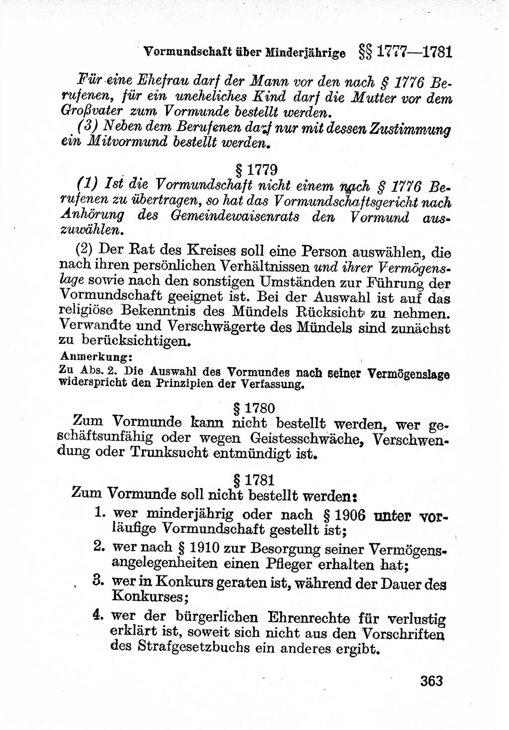 Bürgerliches Gesetzbuch (BGB) nebst wichtigen Nebengesetzen [Deutsche Demokratische Republik (DDR)] 1956, Seite 363 (BGB Nebenges. DDR 1956, S. 363)