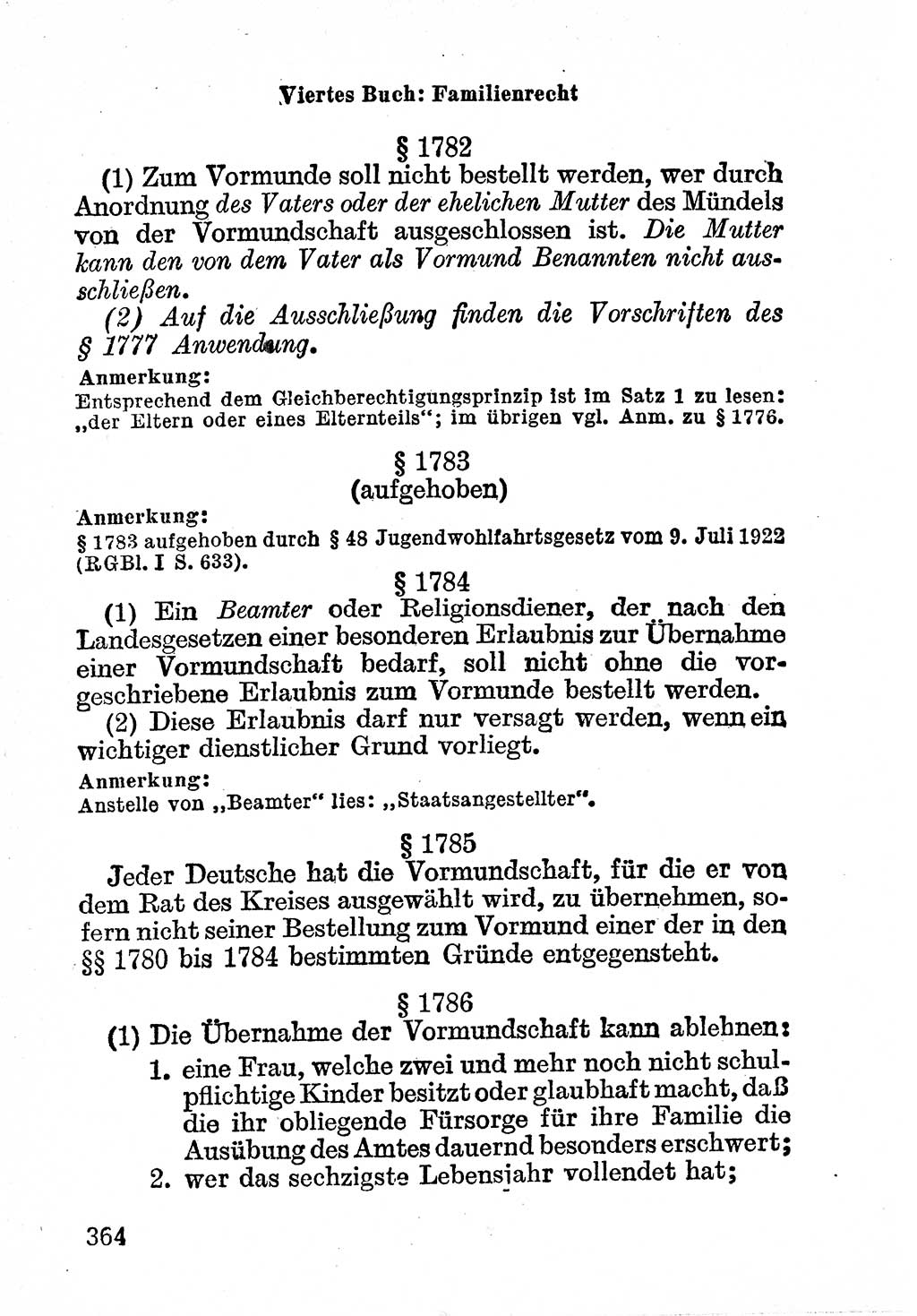 Bürgerliches Gesetzbuch (BGB) nebst wichtigen Nebengesetzen [Deutsche Demokratische Republik (DDR)] 1956, Seite 364 (BGB Nebenges. DDR 1956, S. 364)