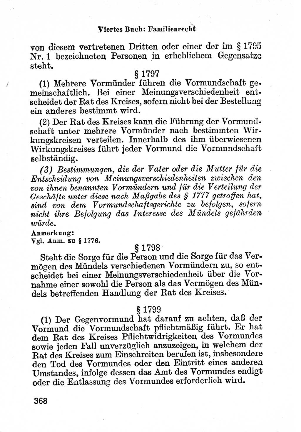 Bürgerliches Gesetzbuch (BGB) nebst wichtigen Nebengesetzen [Deutsche Demokratische Republik (DDR)] 1956, Seite 368 (BGB Nebenges. DDR 1956, S. 368)