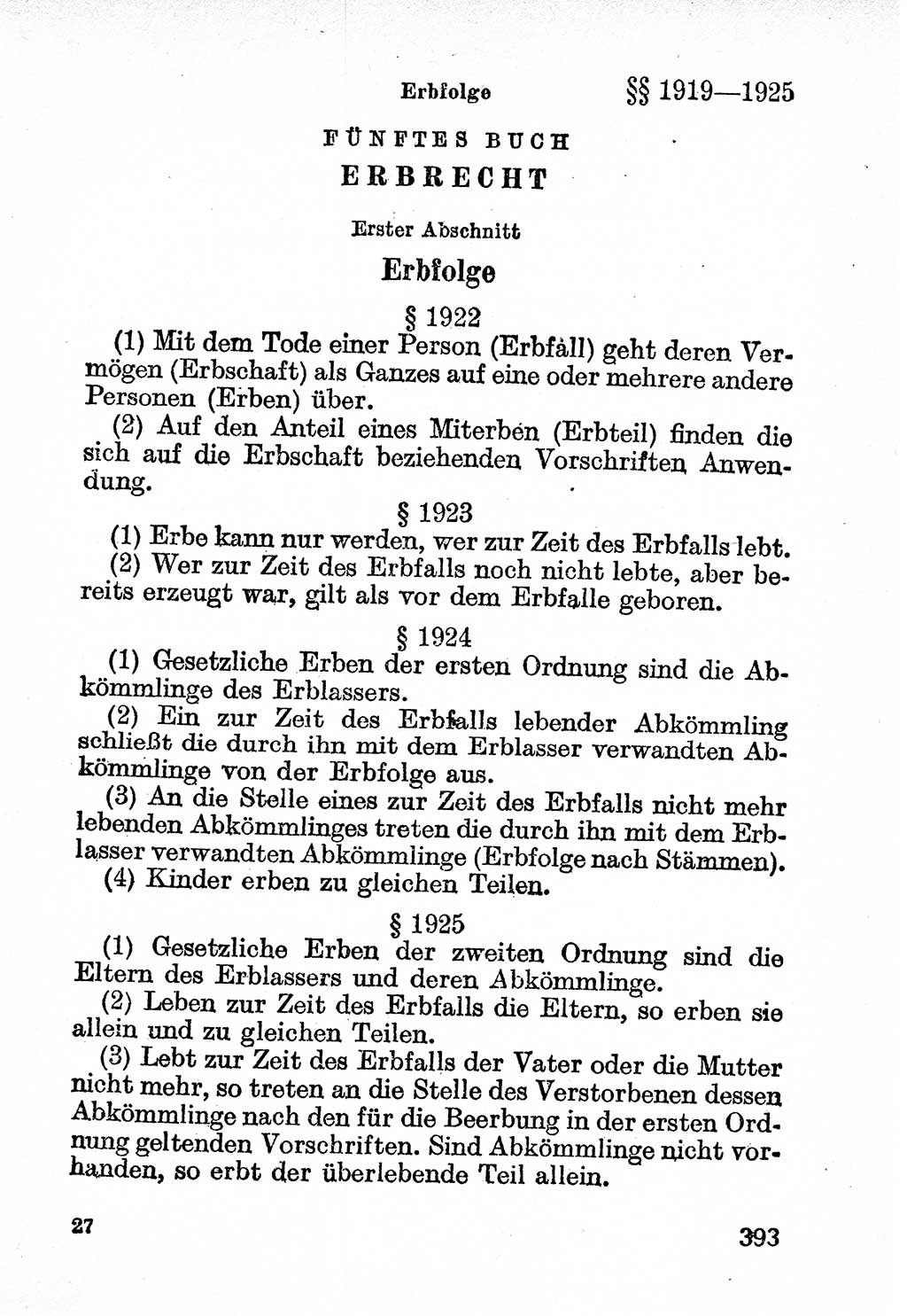 Bürgerliches Gesetzbuch (BGB) nebst wichtigen Nebengesetzen [Deutsche Demokratische Republik (DDR)] 1956, Seite 393 (BGB Nebenges. DDR 1956, S. 393)