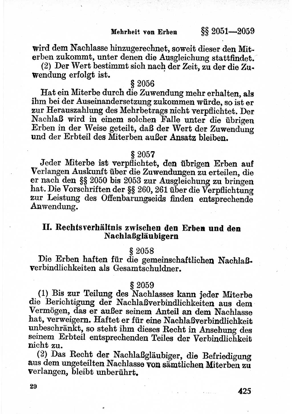 Bürgerliches Gesetzbuch (BGB) nebst wichtigen Nebengesetzen [Deutsche Demokratische Republik (DDR)] 1956, Seite 425 (BGB Nebenges. DDR 1956, S. 425)