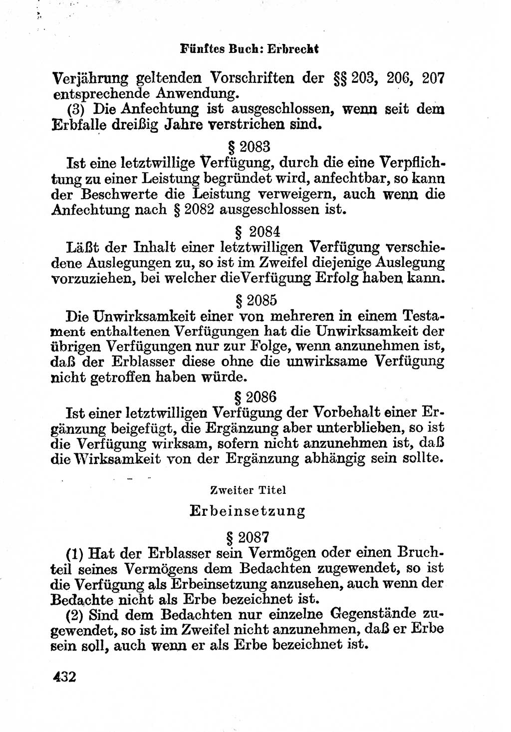 Bürgerliches Gesetzbuch (BGB) nebst wichtigen Nebengesetzen [Deutsche Demokratische Republik (DDR)] 1956, Seite 432 (BGB Nebenges. DDR 1956, S. 432)