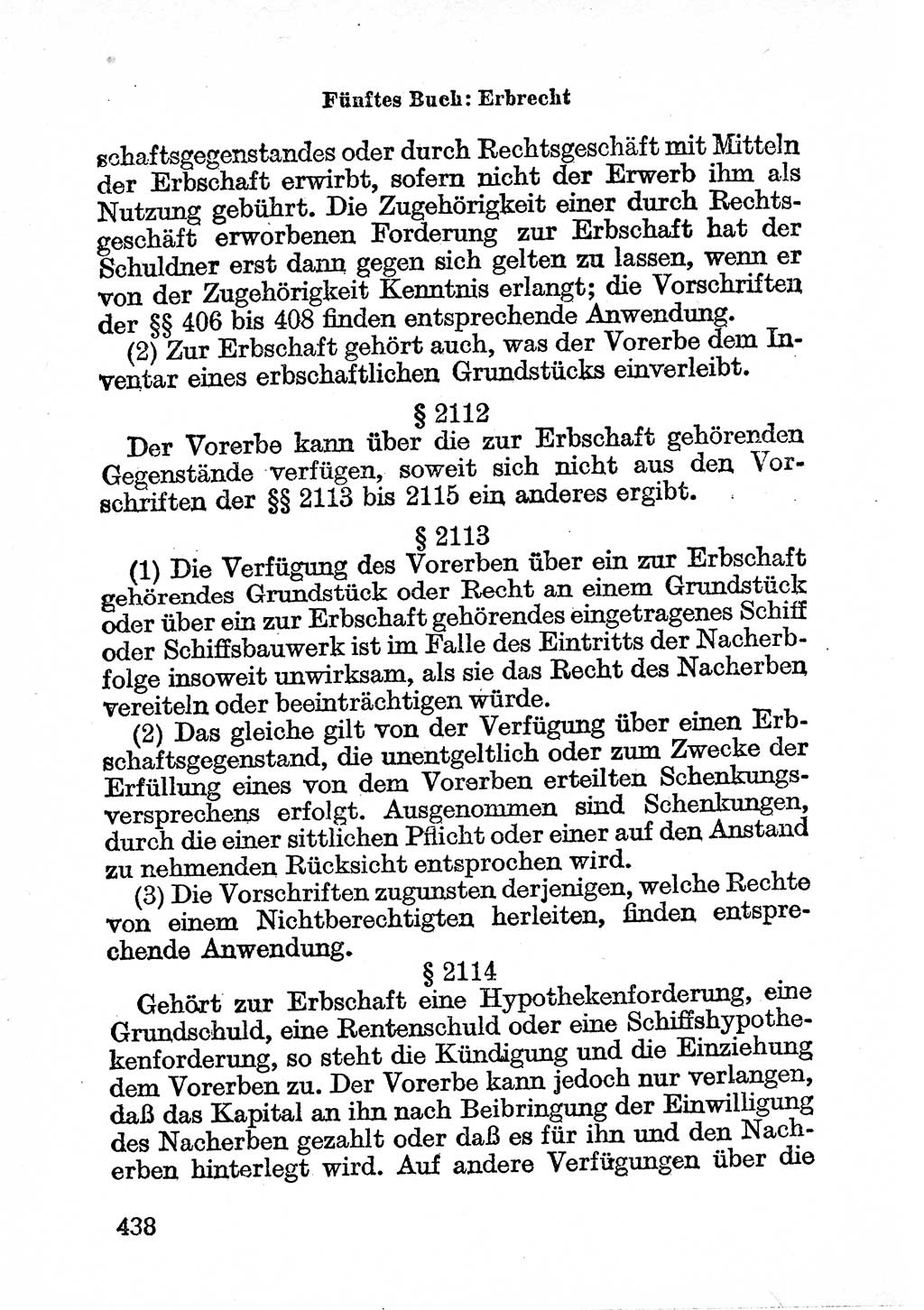 Bürgerliches Gesetzbuch (BGB) nebst wichtigen Nebengesetzen [Deutsche Demokratische Republik (DDR)] 1956, Seite 438 (BGB Nebenges. DDR 1956, S. 438)