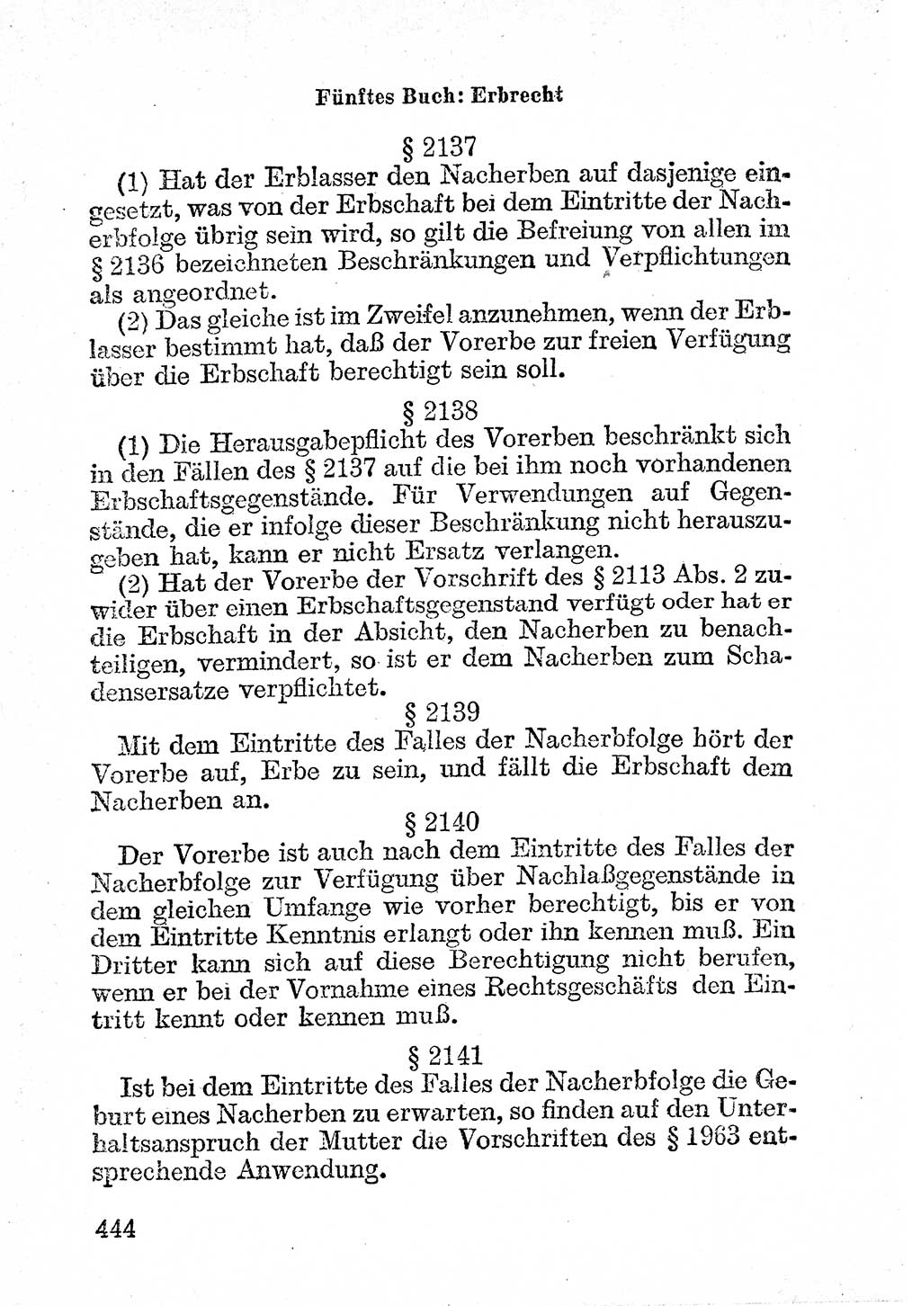 Bürgerliches Gesetzbuch (BGB) nebst wichtigen Nebengesetzen [Deutsche Demokratische Republik (DDR)] 1956, Seite 444 (BGB Nebenges. DDR 1956, S. 444)