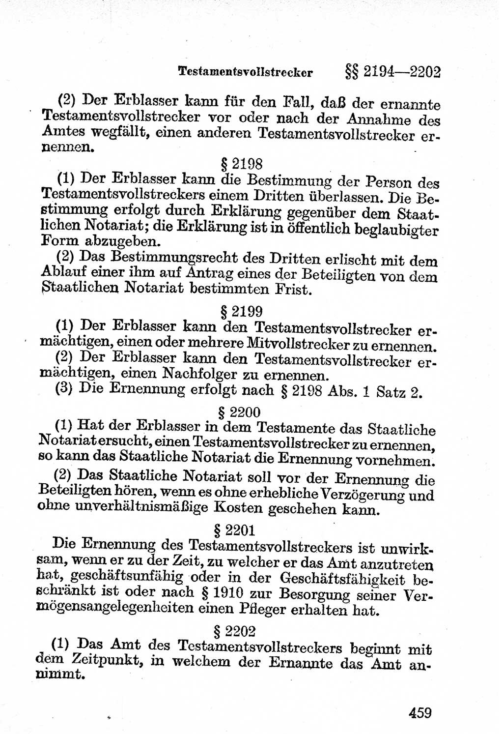 Bürgerliches Gesetzbuch (BGB) nebst wichtigen Nebengesetzen [Deutsche Demokratische Republik (DDR)] 1956, Seite 459 (BGB Nebenges. DDR 1956, S. 459)