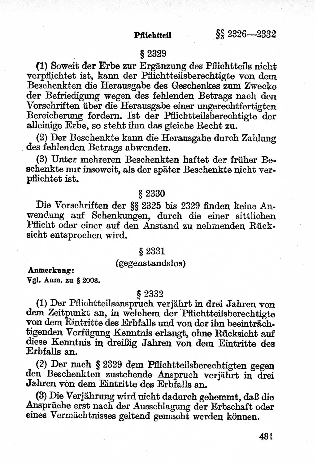 Bürgerliches Gesetzbuch (BGB) nebst wichtigen Nebengesetzen [Deutsche Demokratische Republik (DDR)] 1956, Seite 481 (BGB Nebenges. DDR 1956, S. 481)