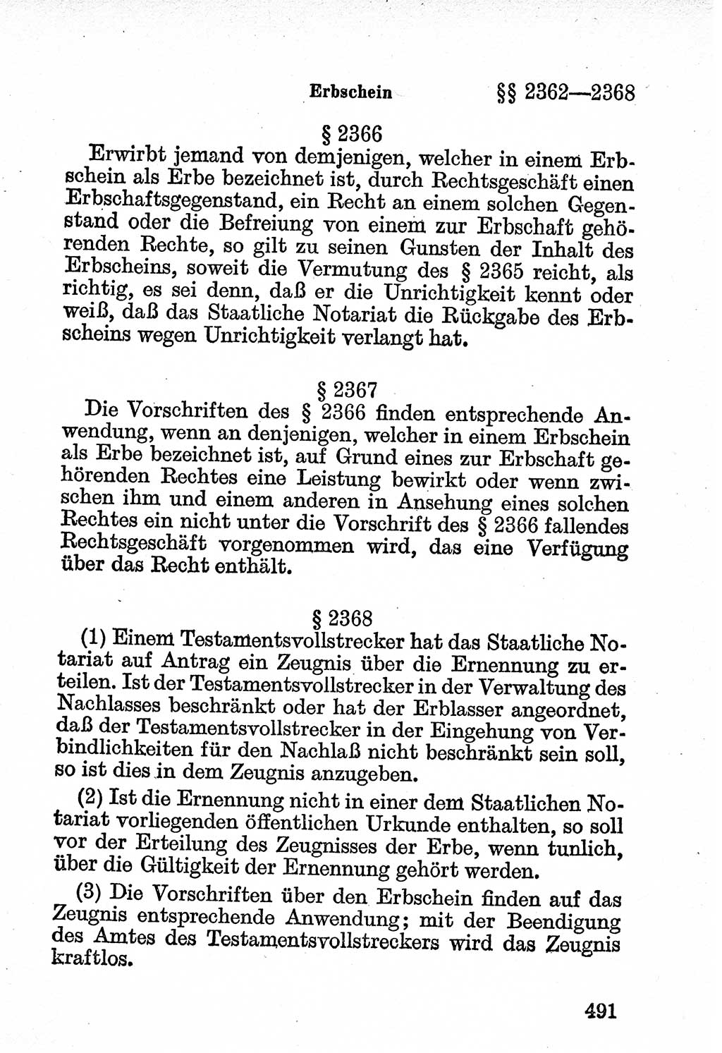 Bürgerliches Gesetzbuch (BGB) nebst wichtigen Nebengesetzen [Deutsche Demokratische Republik (DDR)] 1956, Seite 491 (BGB Nebenges. DDR 1956, S. 491)