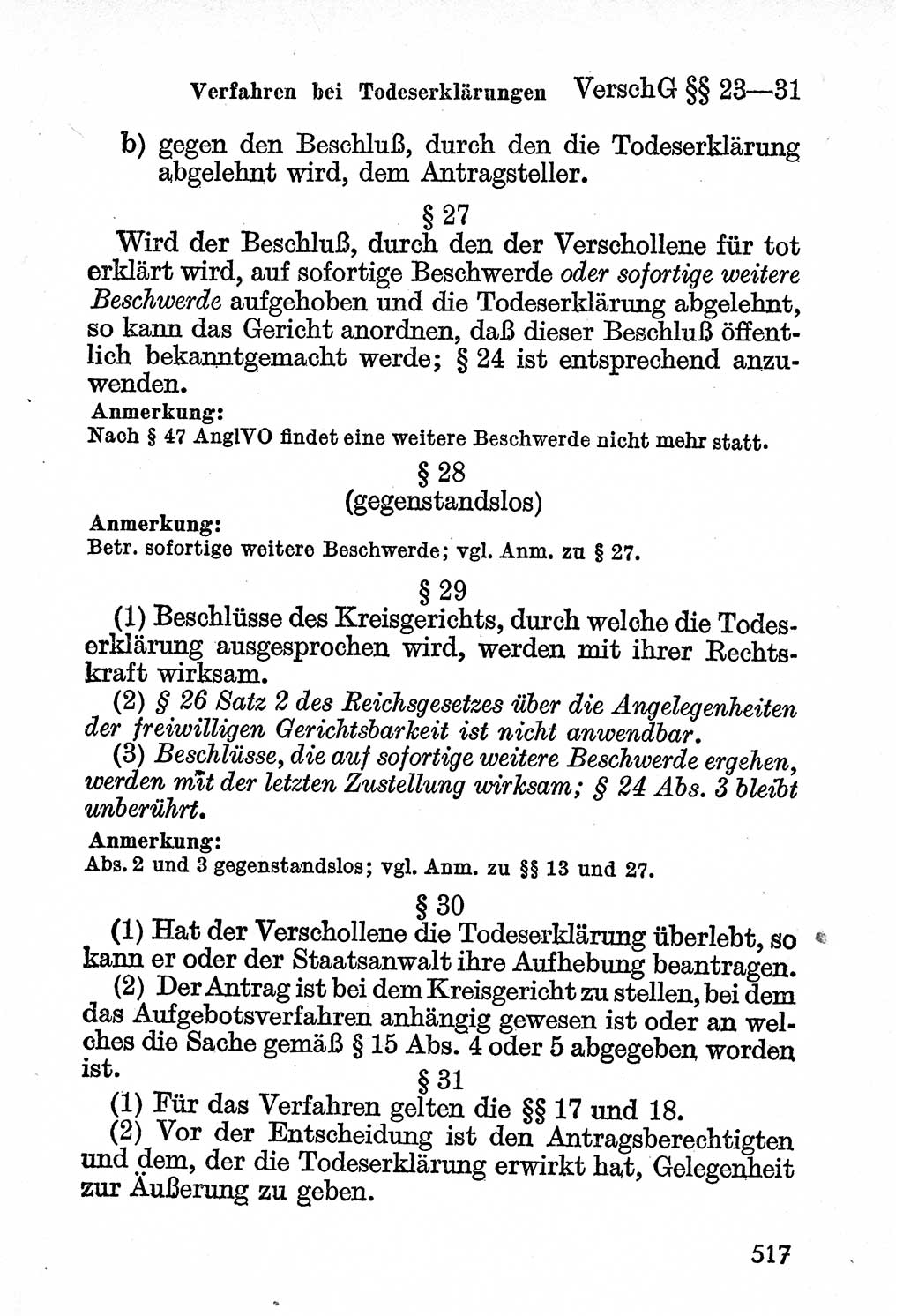 Bürgerliches Gesetzbuch (BGB) nebst wichtigen Nebengesetzen [Deutsche Demokratische Republik (DDR)] 1956, Seite 517 (BGB Nebenges. DDR 1956, S. 517)