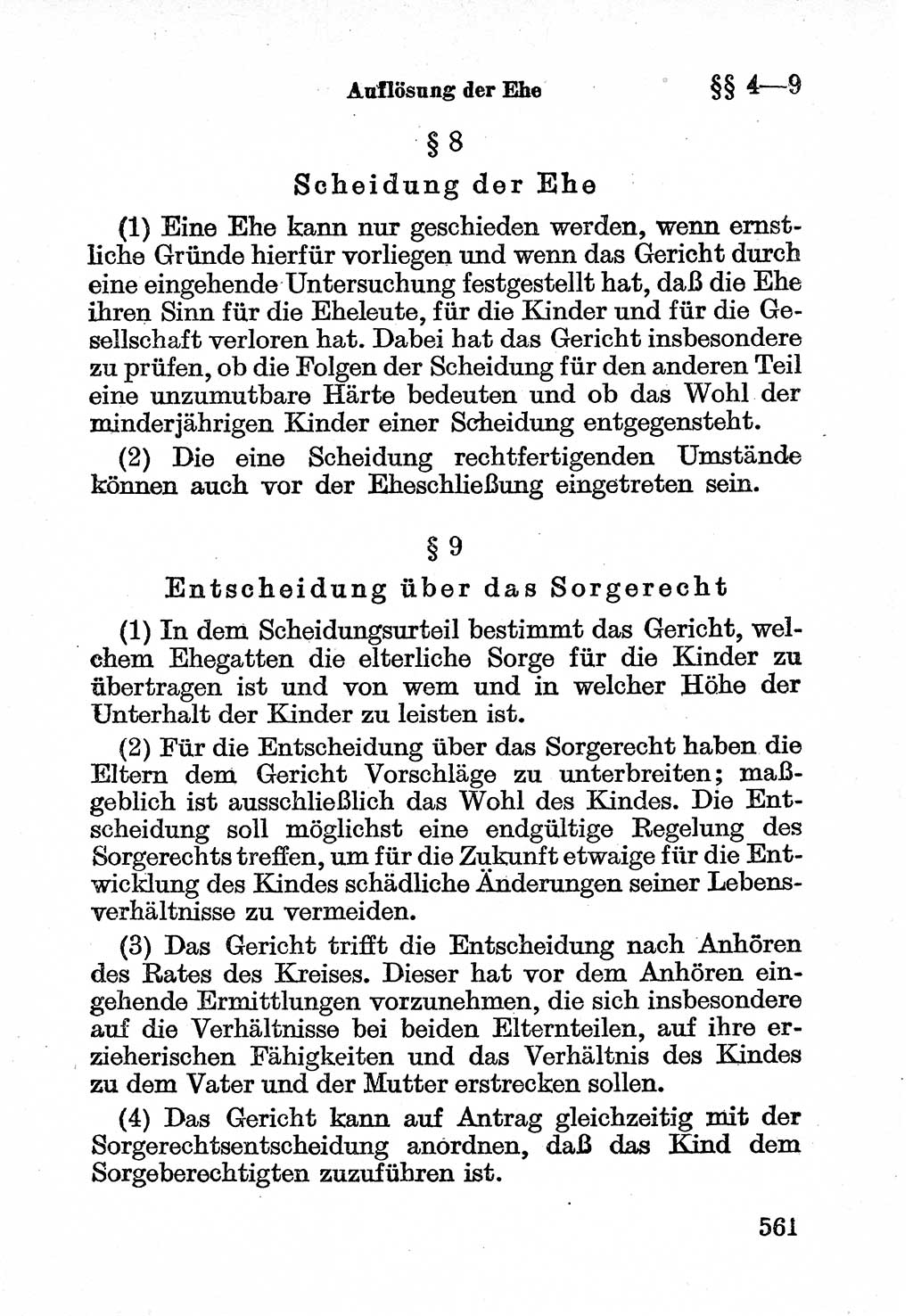 Bürgerliches Gesetzbuch (BGB) nebst wichtigen Nebengesetzen [Deutsche Demokratische Republik (DDR)] 1956, Seite 561 (BGB Nebenges. DDR 1956, S. 561)