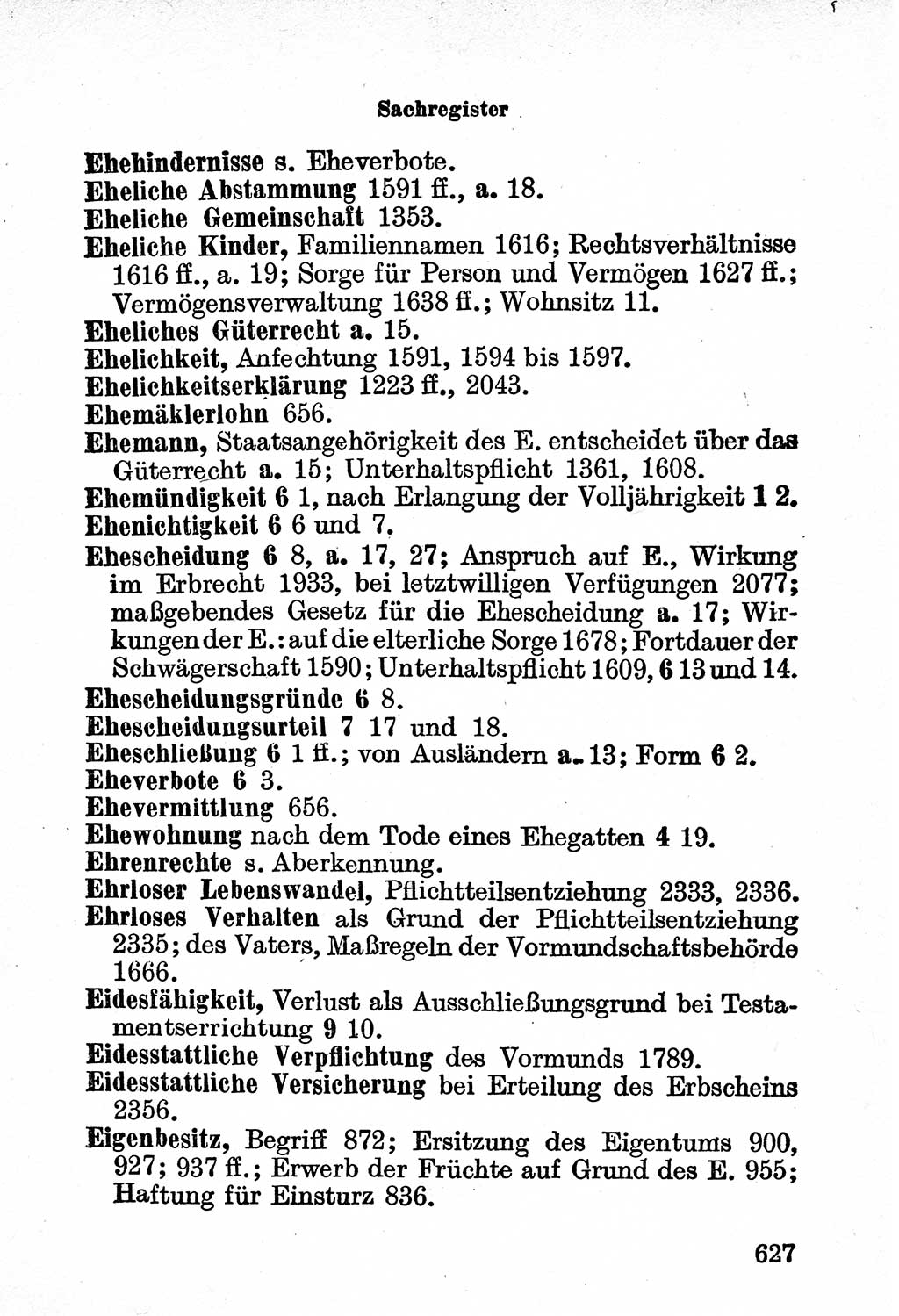 Bürgerliches Gesetzbuch (BGB) nebst wichtigen Nebengesetzen [Deutsche Demokratische Republik (DDR)] 1956, Seite 627 (BGB Nebenges. DDR 1956, S. 627)