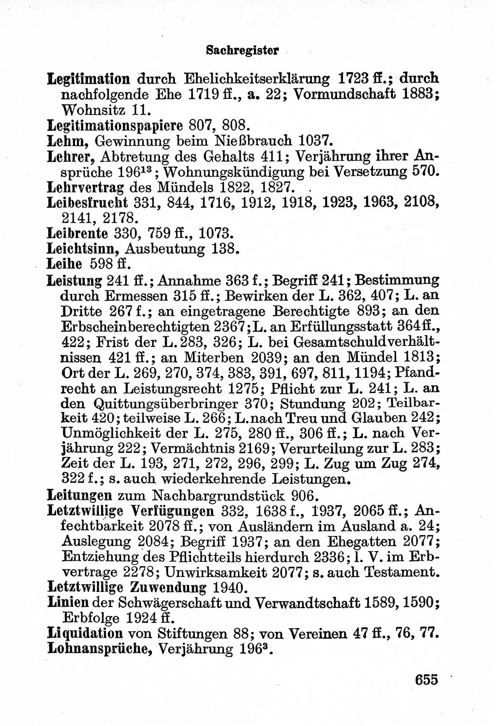 Bürgerliches Gesetzbuch (BGB) nebst wichtigen Nebengesetzen [Deutsche Demokratische Republik (DDR)] 1956, Seite 655 (BGB Nebenges. DDR 1956, S. 655)