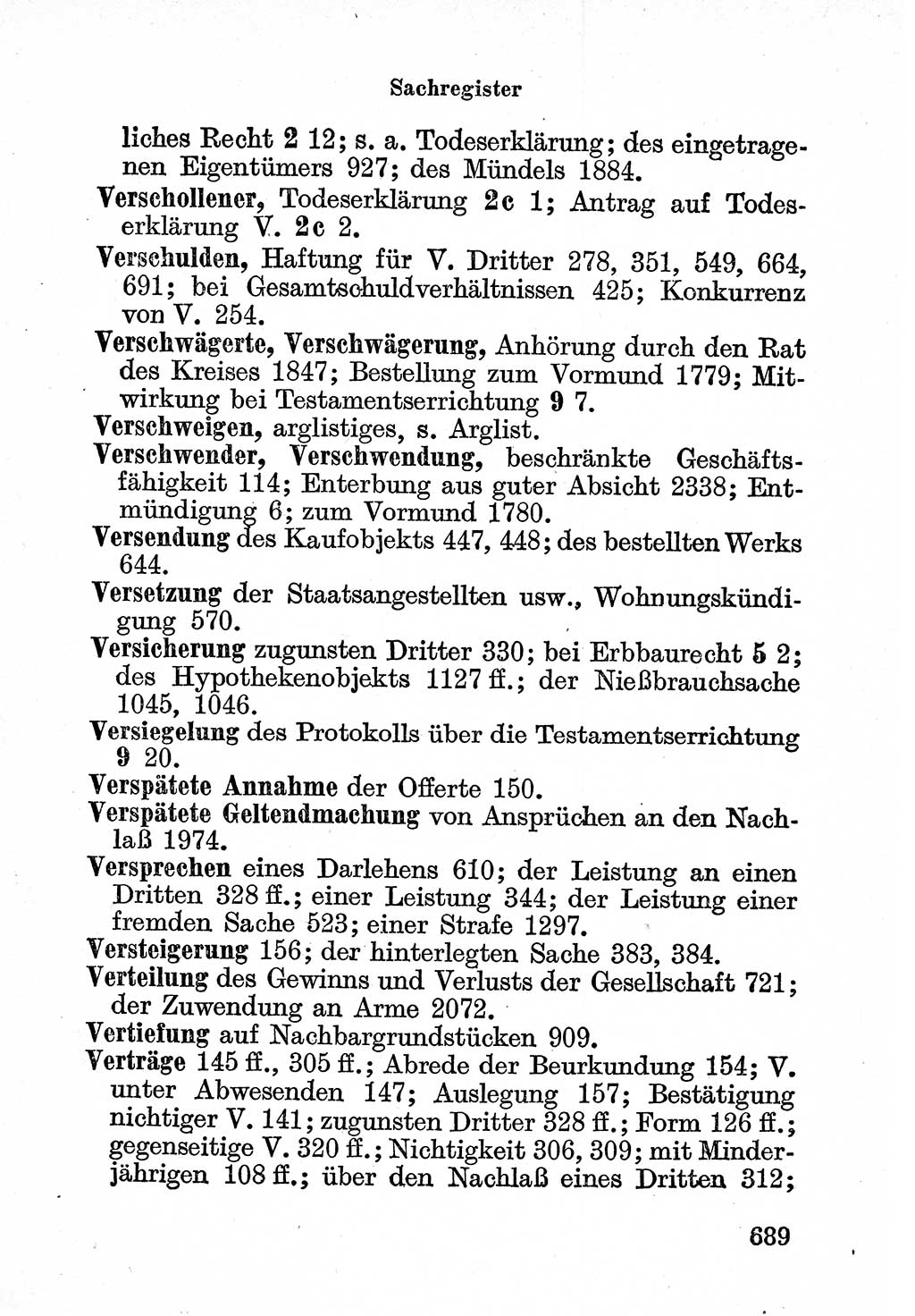 Bürgerliches Gesetzbuch (BGB) nebst wichtigen Nebengesetzen [Deutsche Demokratische Republik (DDR)] 1956, Seite 689 (BGB Nebenges. DDR 1956, S. 689)