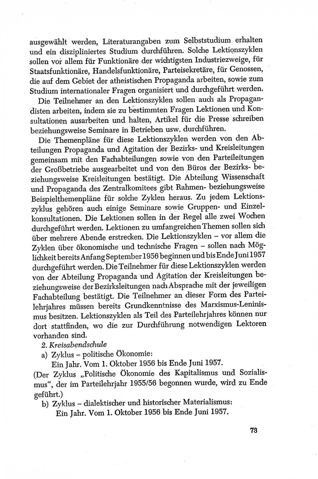 Dokumente der Sozialistischen Einheitspartei Deutschlands (SED) [Deutsche Demokratische Republik (DDR)] 1956-1957, Seite 73 (Dok. SED DDR 1956-1957, S. 73)