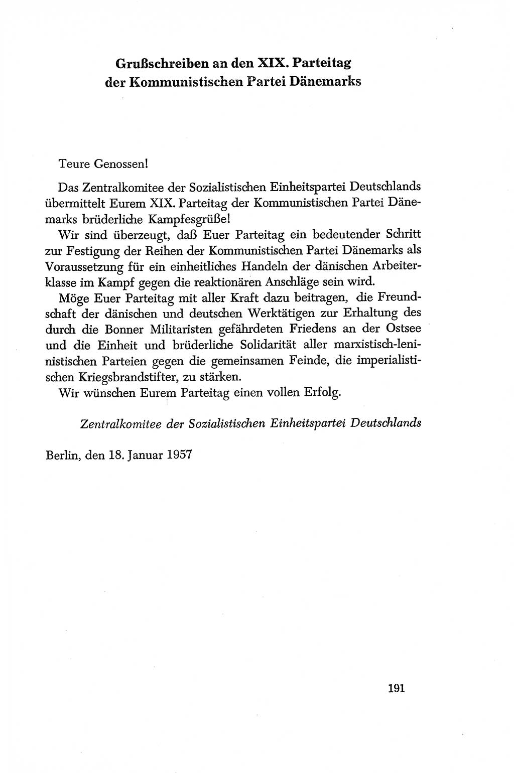 Dokumente der Sozialistischen Einheitspartei Deutschlands (SED) [Deutsche Demokratische Republik (DDR)] 1956-1957, Seite 191 (Dok. SED DDR 1956-1957, S. 191)