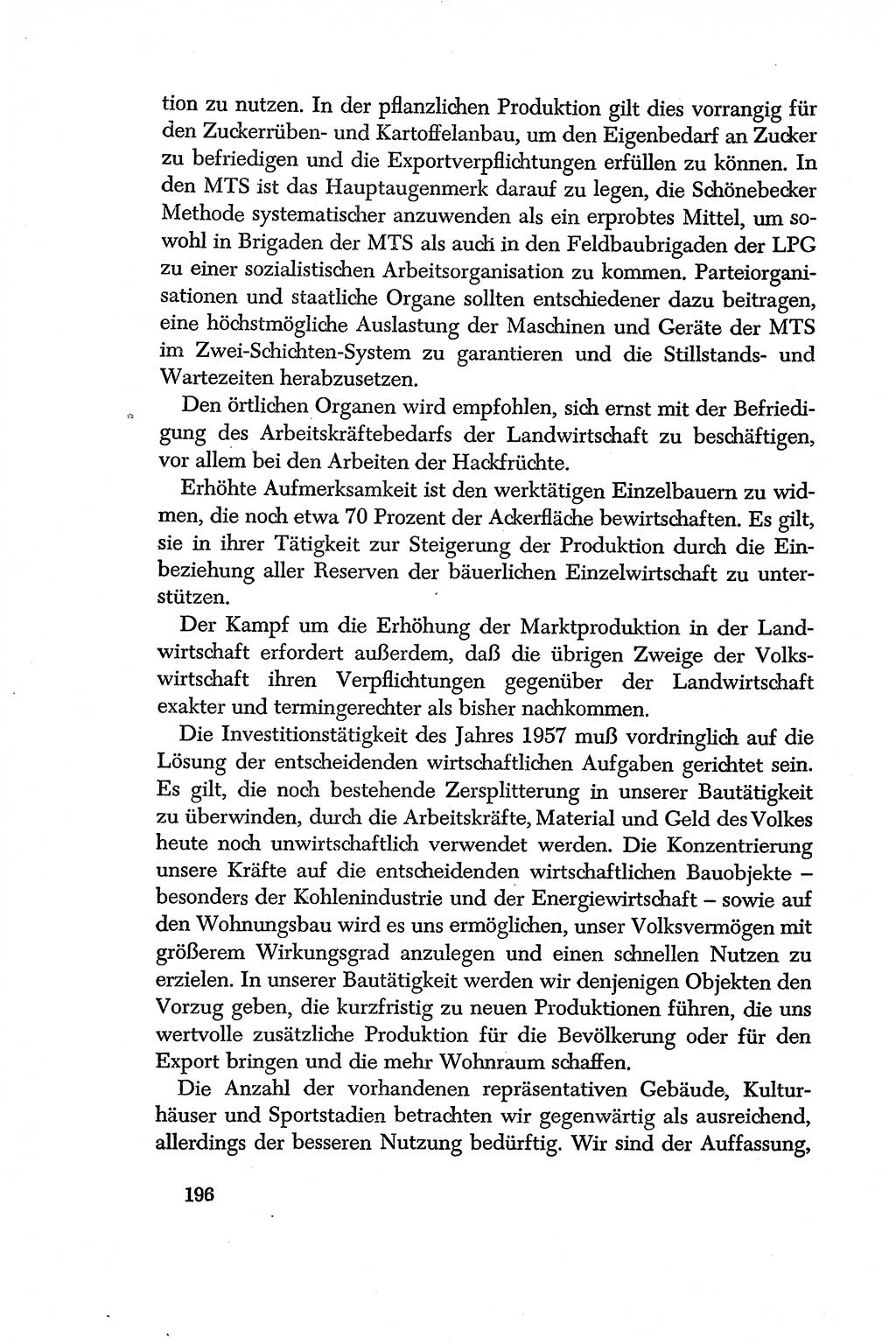 Dokumente der Sozialistischen Einheitspartei Deutschlands (SED) [Deutsche Demokratische Republik (DDR)] 1956-1957, Seite 196 (Dok. SED DDR 1956-1957, S. 196)