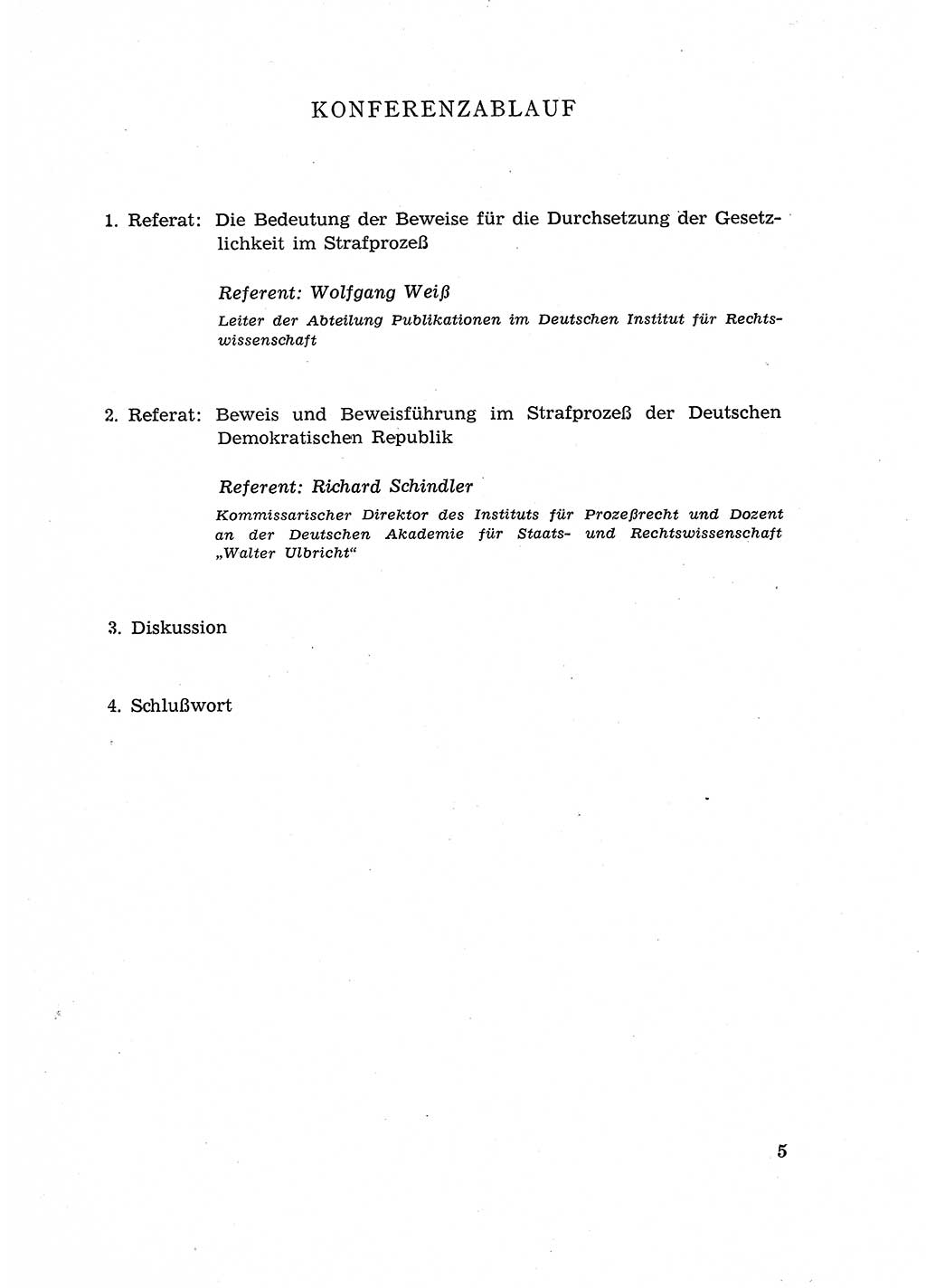 Fragen des Beweisrechts im Strafprozess [Deutsche Demokratische Republik (DDR)] 1956, Seite 5 (Fr. BeweisR. Str.-Proz. DDR 1956, S. 5)