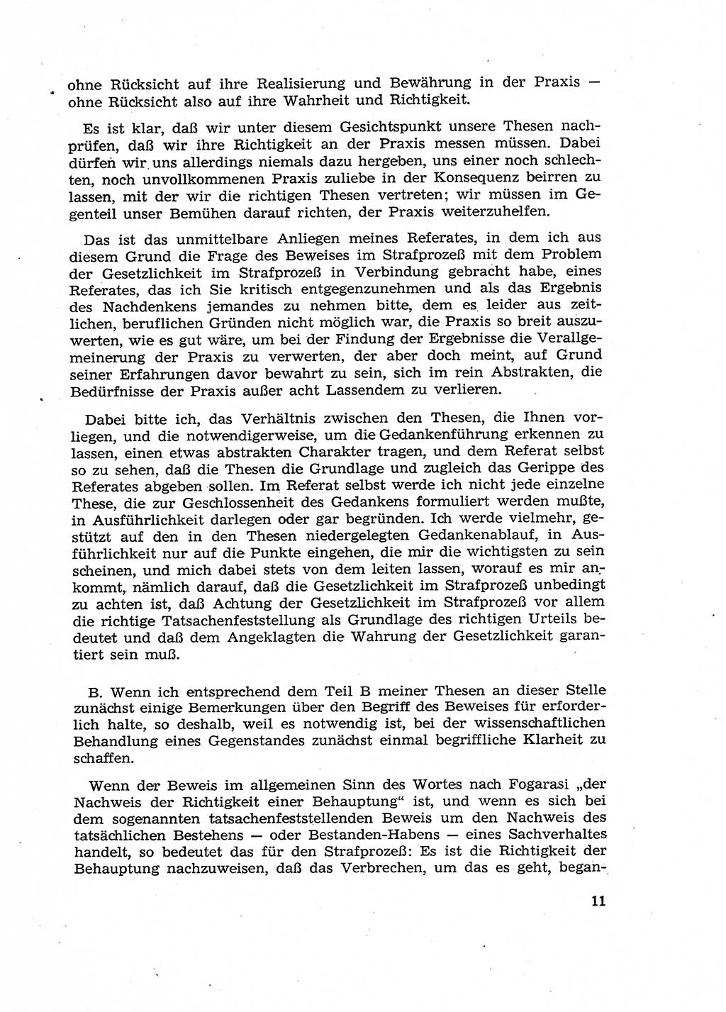 Fragen des Beweisrechts im Strafprozess [Deutsche Demokratische Republik (DDR)] 1956, Seite 11 (Fr. BeweisR. Str.-Proz. DDR 1956, S. 11)