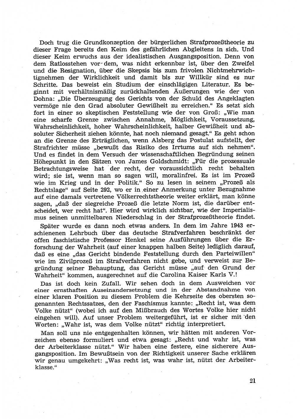 Fragen des Beweisrechts im Strafprozess [Deutsche Demokratische Republik (DDR)] 1956, Seite 21 (Fr. BeweisR. Str.-Proz. DDR 1956, S. 21)