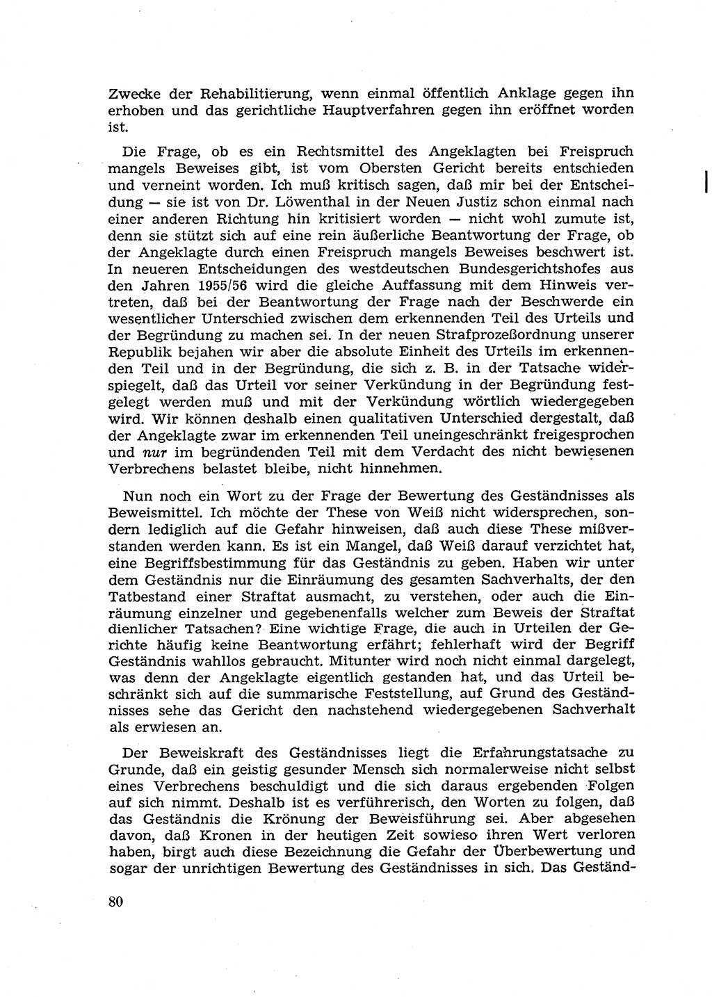 Fragen des Beweisrechts im Strafprozess [Deutsche Demokratische Republik (DDR)] 1956, Seite 80 (Fr. BeweisR. Str.-Proz. DDR 1956, S. 80)