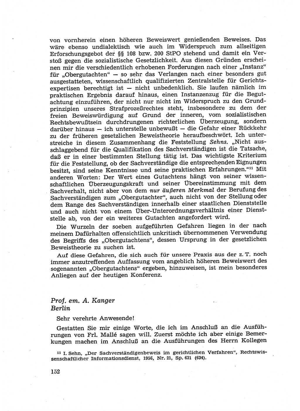 Fragen des Beweisrechts im Strafprozess [Deutsche Demokratische Republik (DDR)] 1956, Seite 152 (Fr. BeweisR. Str.-Proz. DDR 1956, S. 152)