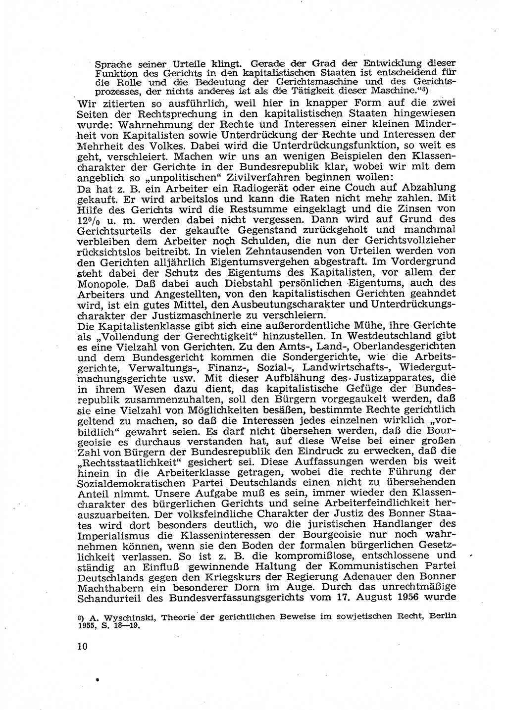 Gericht und Rechtsprechung in der Deutschen Demokratischen Republik (DDR) 1956, Seite 10 (Ger. Rechtspr. DDR 1956, S. 10)